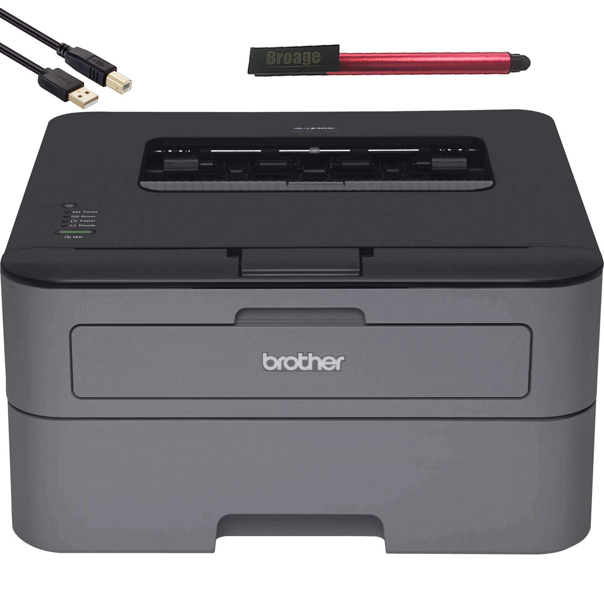 Brother_HL-L2300D Monochrome Laser Printer with Duplex Printing - Business Office Bundle - up to 2400 x 600 Resolution - 27 ppm Print Speed - BROAGE 6 Feet USB Printer Cable + 64GB Flash Drive 1