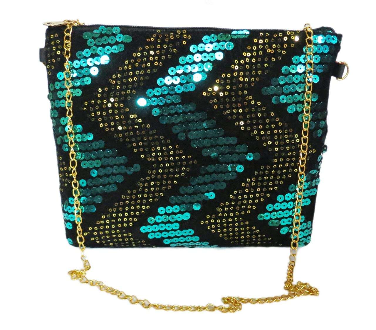 DN CREATION Sitara Sling Bag with Chain for Womens (Blue) 5