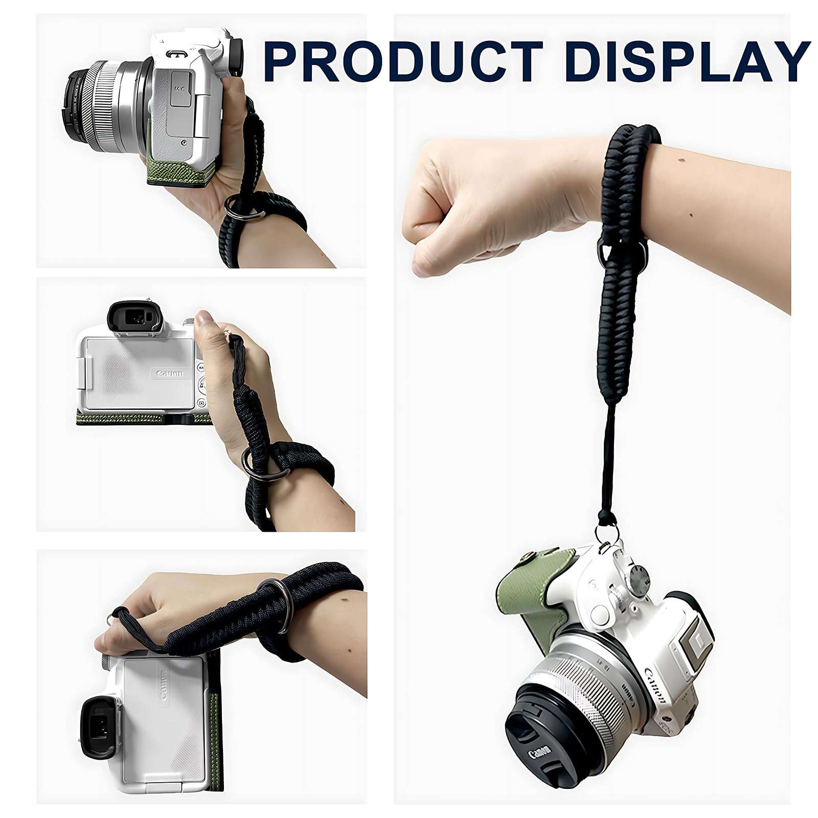 NKSRCP Camera Wrist Strap,Nylon Hand Wrist Straps Lanyard with A 1/4" Screw,for Insta360 Selfie Stick, Nikon Canon Sony Samsung Olympus Dslr Cameras, Smartphone Gimbal Stabilizer（black） 3