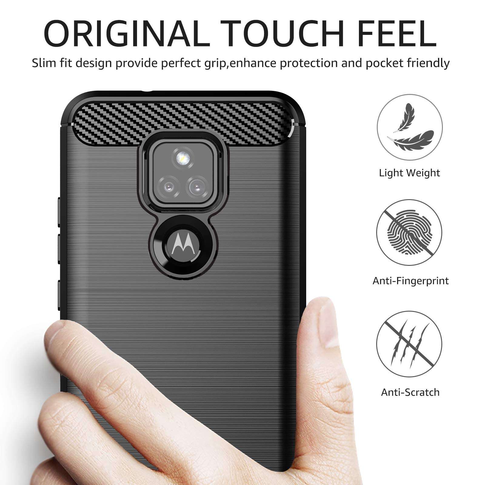 Anmula for Moto G Play 2021 Case, Slim Fit Design with Shock-Absorption Flexible TPU Protective Phone Case for Motorola G Play 2021-Black 4