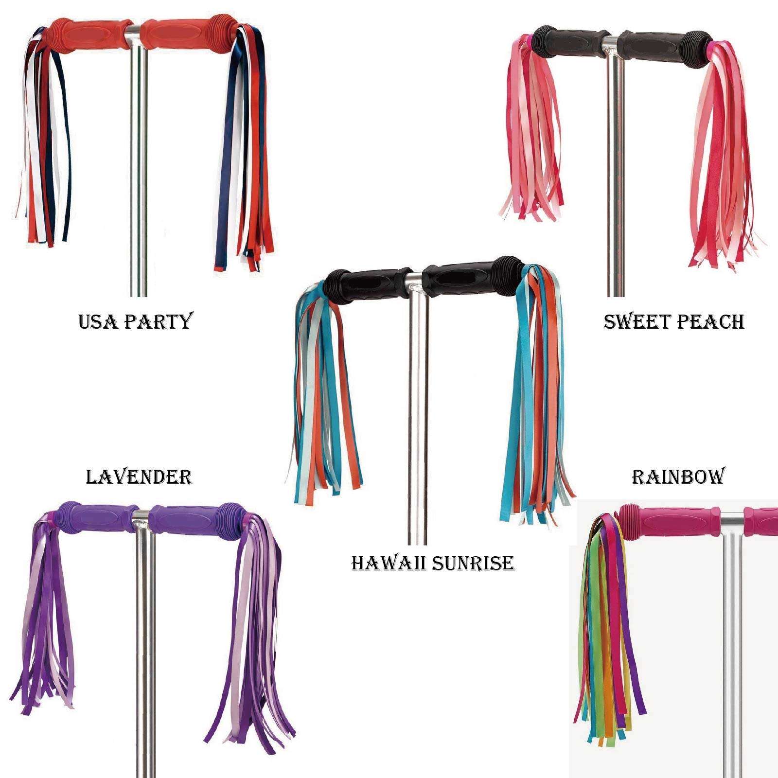 ABSOAR Cycling Colorful Bike Streamers Girls Boys Kids Bicycle Tassel Ribbon Handlebar Scooter Streamer 2 Pairs, Little Sunshine 4
