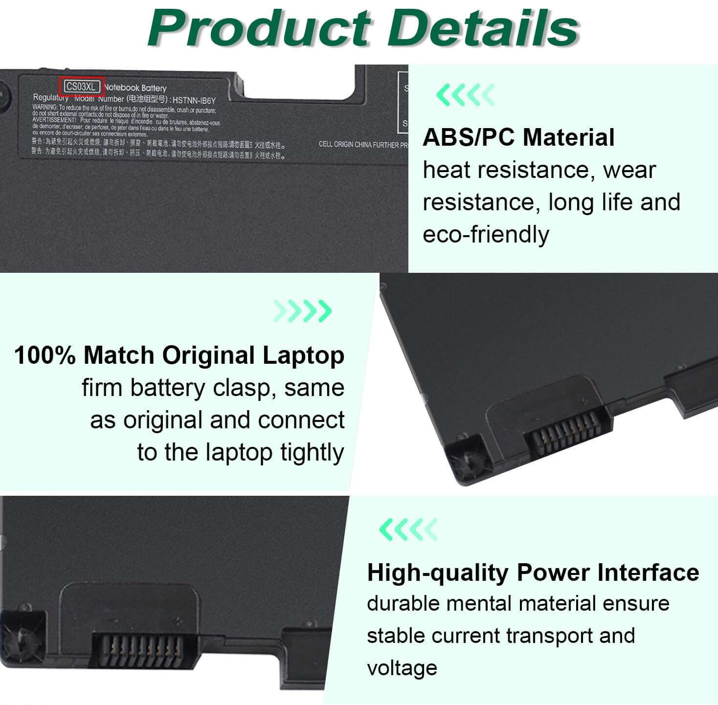 DMKAOLLK CS03XL Laptop Battery for HP EliteBook 840 850 755 745 G3 G4 ZBook 15u G3 G4 Series 800513-001 800231-1C1 800513-001 CS03 CS03046XL HSTNN-IB6Y HSTNN-UB6S HSTNN-I33C-4 3
