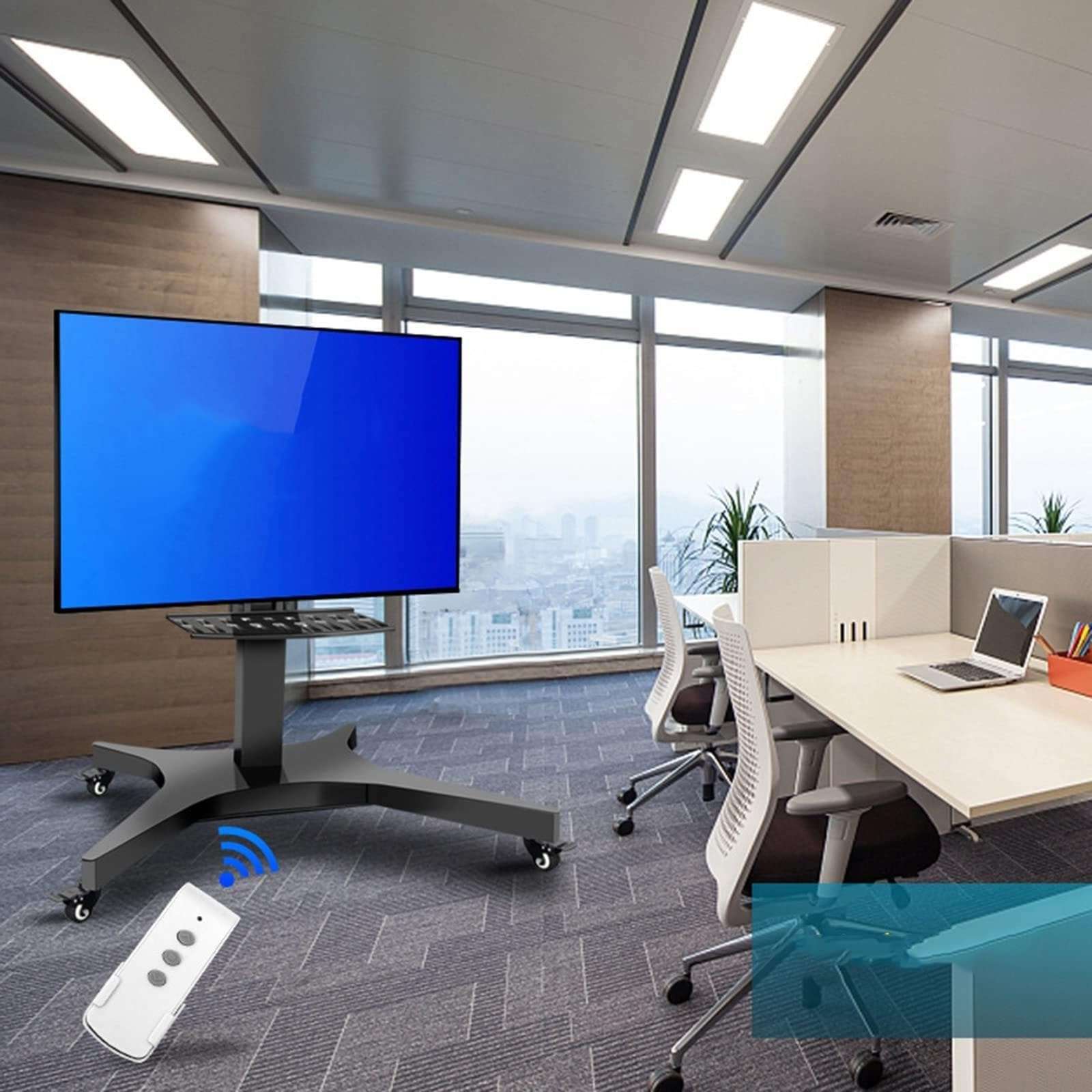 TV Monitor Wall Mount,TV Wall Mount,Motorized TV Mount - Motorized TV Lift, Mobile TV Stand with Wheels Rolling TV Stand, Mobile TV Stand Cart with Height Adjustable, 4 Step Height (One Col 5