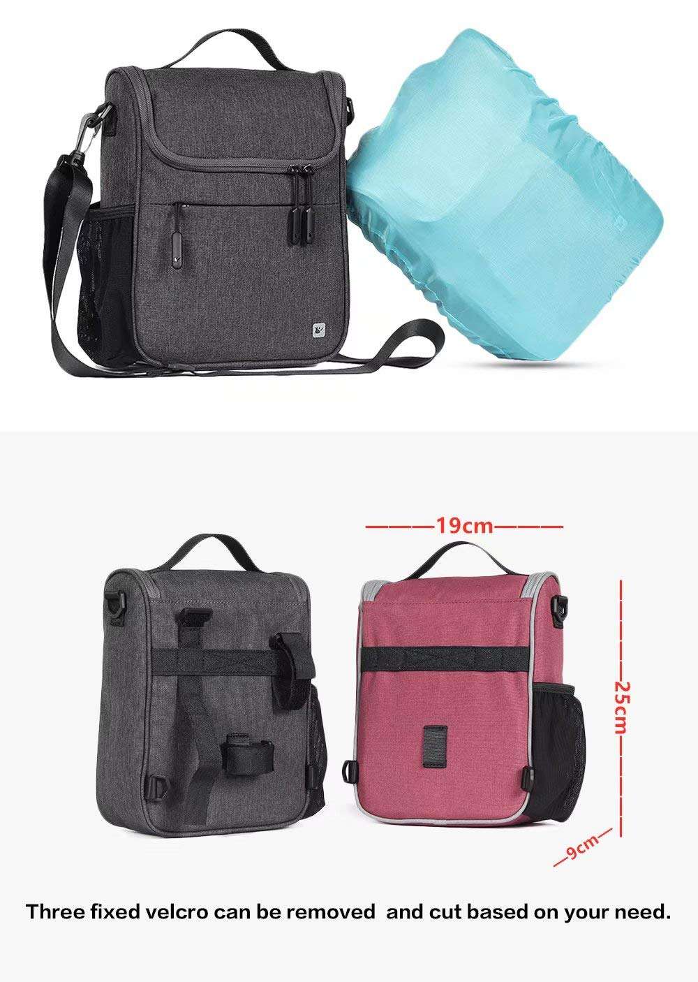 Rhinowalk Bike Handlebar Bag Multifunction Bicycle Front Tube Bag with Shoulder Strap Raincover, Grey 2