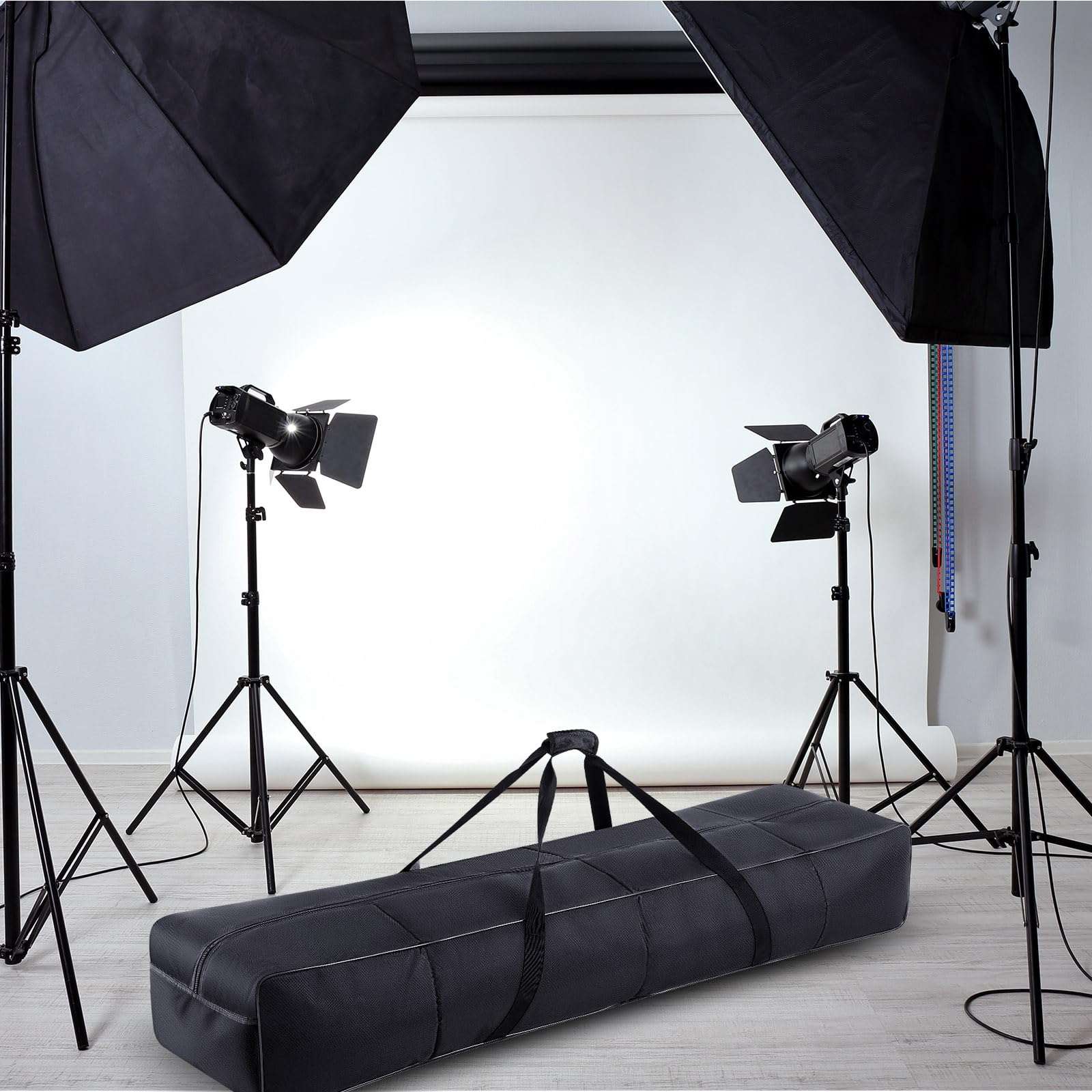 Dansydaisy 62" Speaker Light Stand Bag with Pearl Cotton Lighting Truss Carry Bag Tripod Carrying Case with Heavy Duty Handle and Double Zipper for Mic Speaker Boom Stand Tripod Photography 5