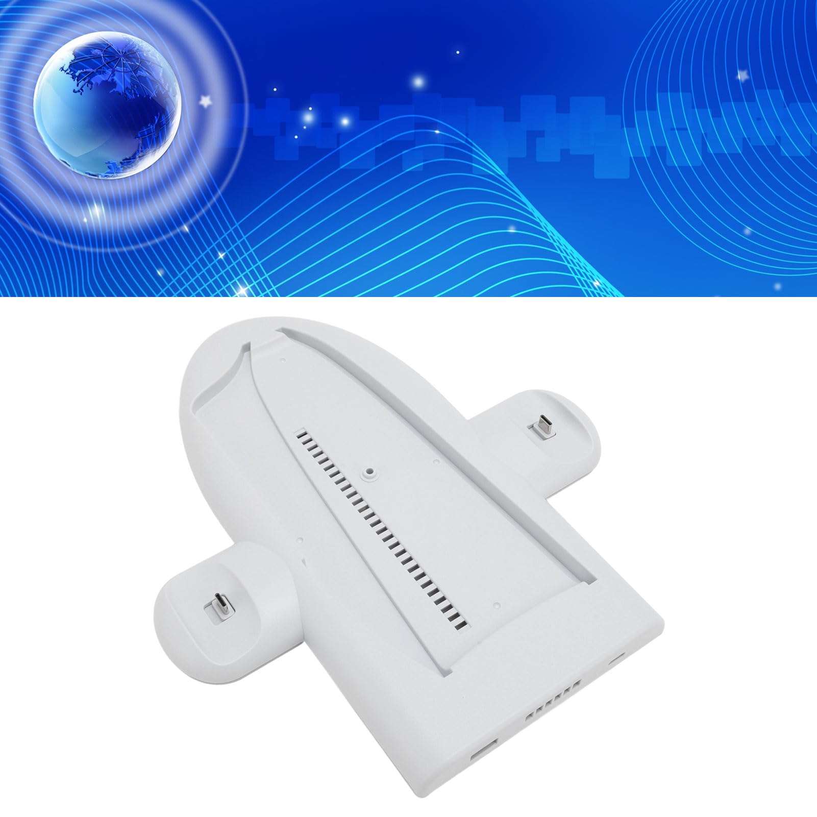 Game Controller Charging Station, Professional Dual Slot Game Controller Cooling Stand with RGB Light, USB Port Expansion, Slim Console for Controller 5