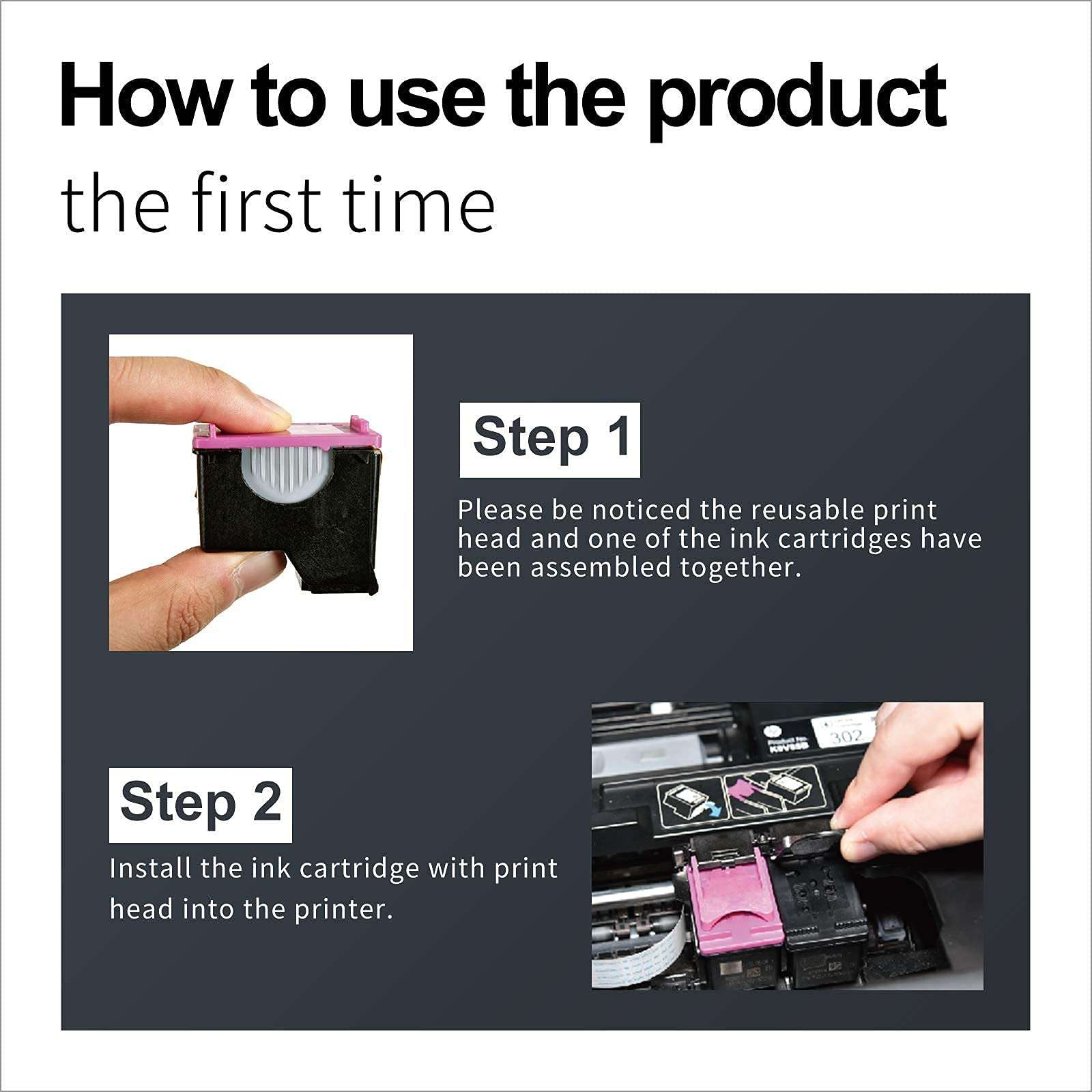 LemeroUexpect Remanufactured Ink Cartridge Replacement for HP 63XL 63 XL for OfficeJet 5258 5255 4650 3830 4655 4652 3634 Envy 4520 Deskjet 1112 3636 Printer (1 Print Head, 3 Black Inkwell) 3