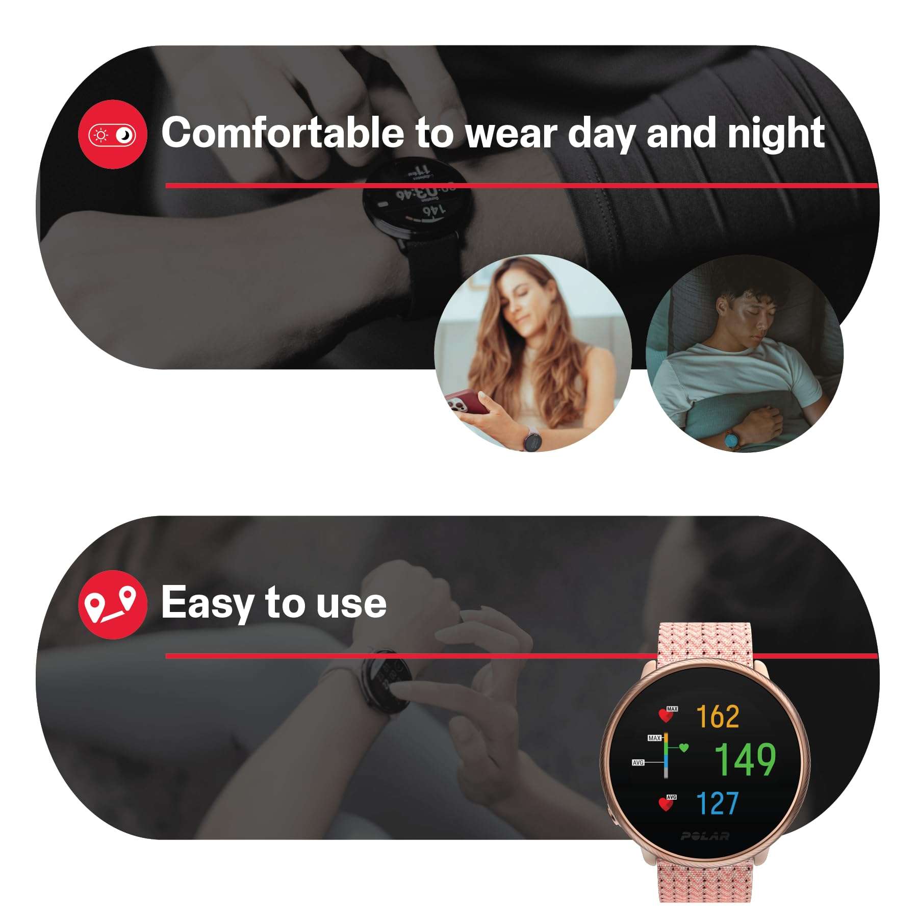 Polar Ignite 2 - Fitness Smartwatch with Integrated GPS - Wrist-Based Heart Monitor - Personalized Guidance for Workouts, Recovery and Sleep Tracking - Music Controls, Weather, Phone Notifications 3