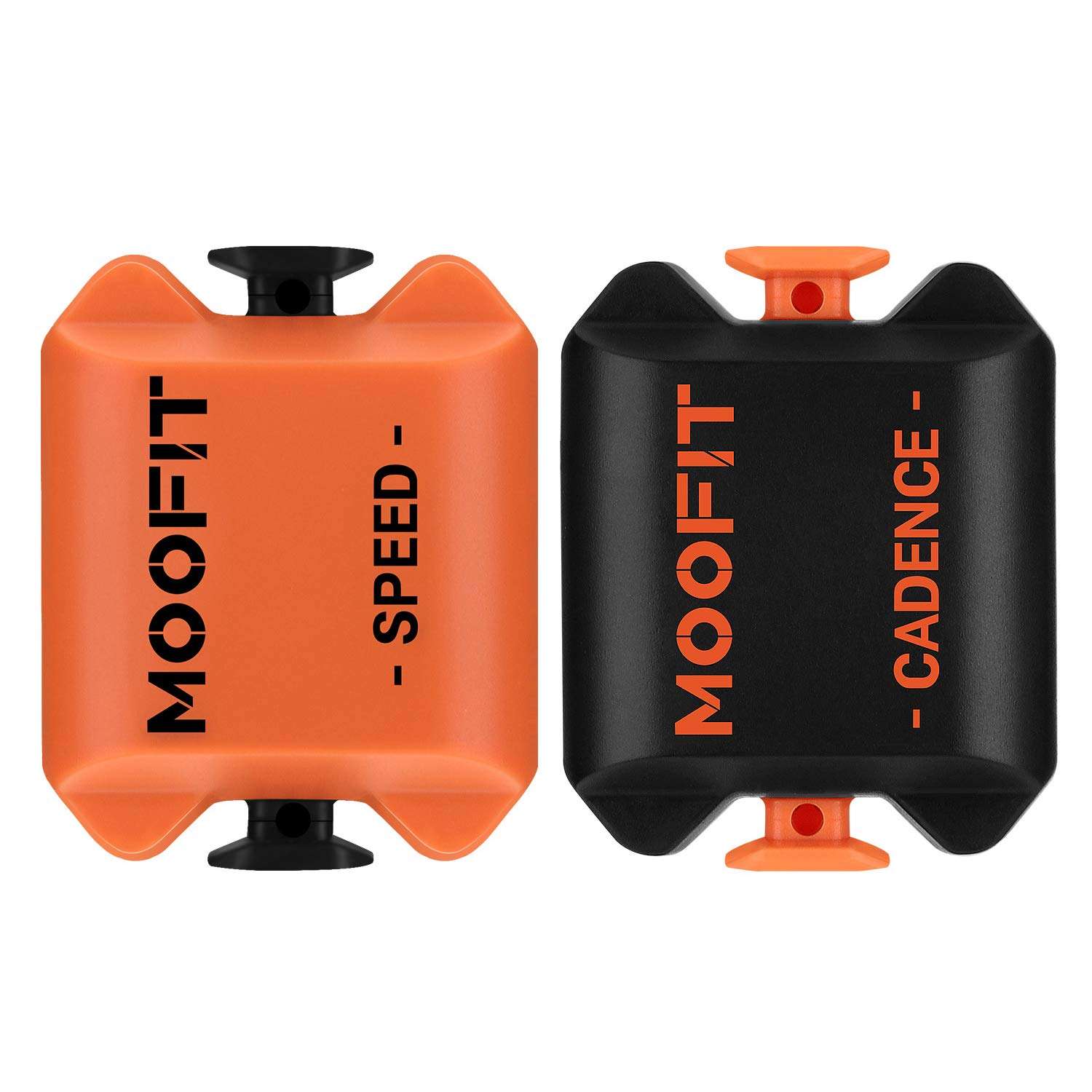 moofit Cadence Speed Sensor, Bluetooth & ANT+ Wireless RPM Cycling Spin Bike Cadence Sensor for Wahoo/Coosporide/Rouvy/Peloton, IP67 Waterproof, Orange