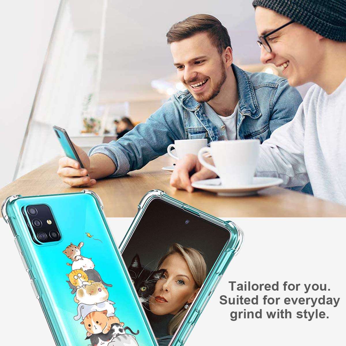 Galaxy A71 5G Case Clear Silicone Case with Design Flower Samsung A71 5G Floral Pattern Phone Cases Soft Transparent Full Body Protective Cover for Samsung Galaxy A71 5G Case for Women Girls 4