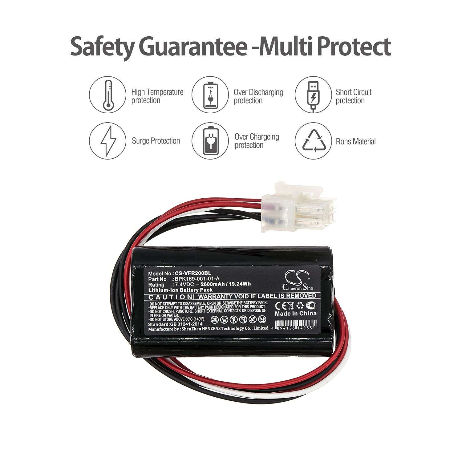 Replacement Battery for Verifone Ruby 2 Ruby CI PCA169-404-01-A PCA169-001-01 Payment Termina, fits Part no BPK169-001-01-A BPK182-001 2