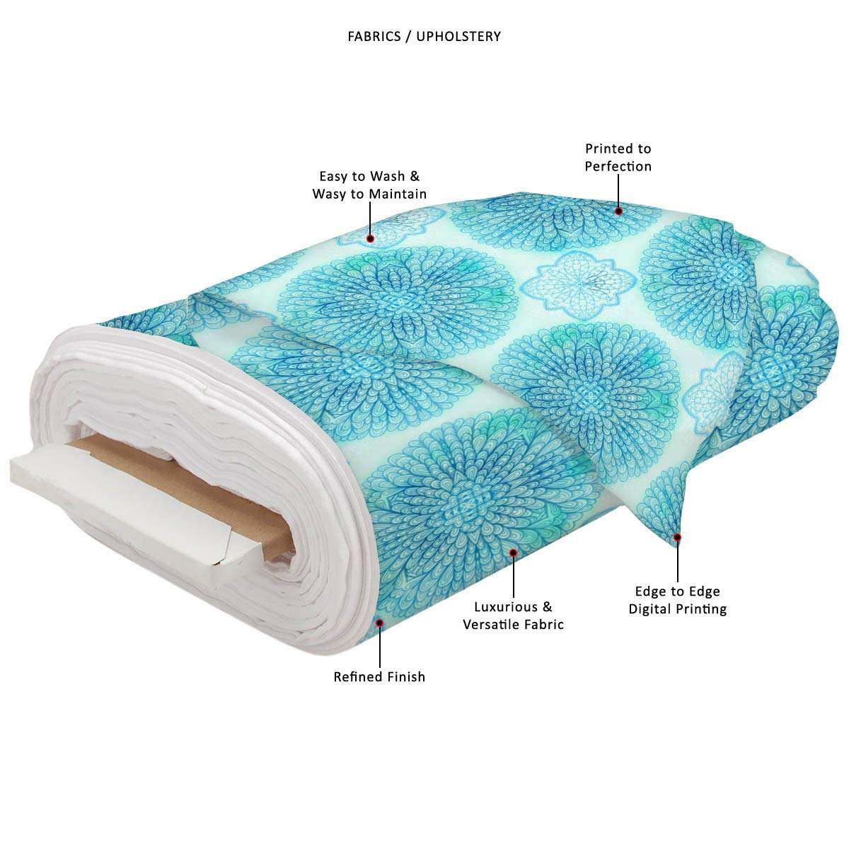 ArtzFolio Ethnic Ornament D5 | Satin Upholstery Fabric by Metre | for Curtains, Cushions, Furnishing, Craft, Dress Material | Width 1.3metre (52inch) | Length 5 metre (200 inch / 508 cms) 5