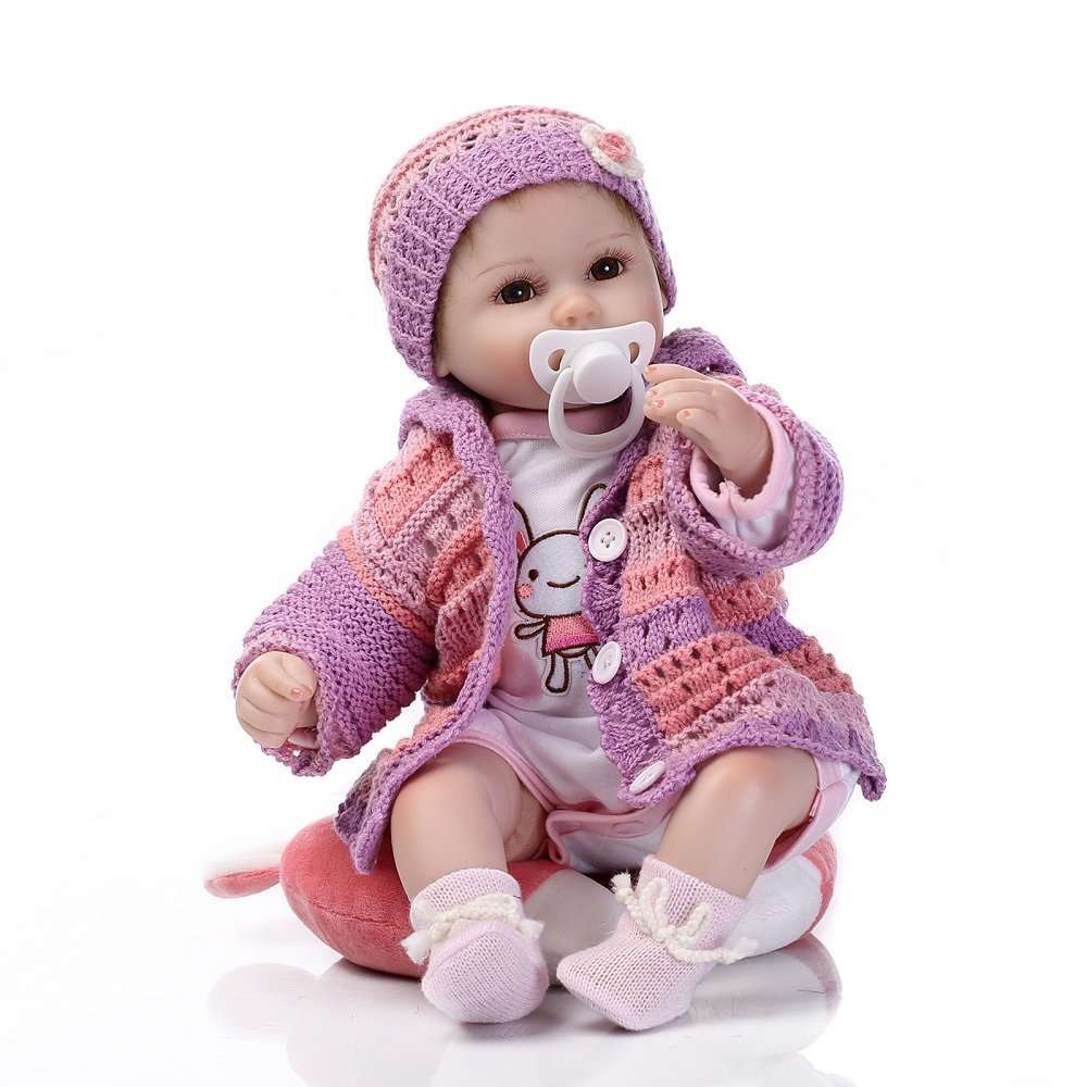 Reborn Baby Dolls RB082, 100% Handmade 15.7" 40cm Realistic Baby Dolls Full Vinyl Silicone Lifelike Newborn Doll Girls Kids Gifts/Toys, EN71 CERT