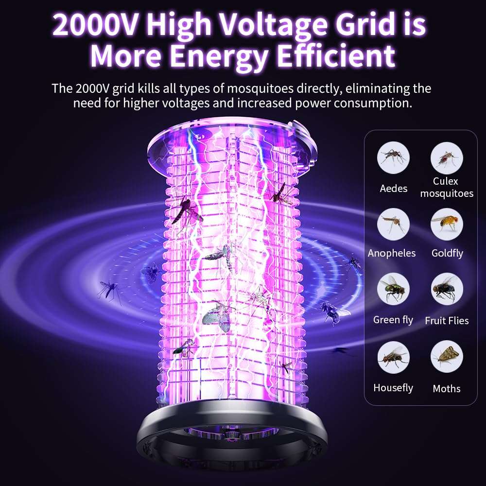 Spriman Rechargeable 2-in-1 Bug Zapper & Camping Lantern for Indoor & Outdoor, Mosquito Killer Lamp, UV Light Trap, Electric Fly Zapper, Portable & Long-Lasting Mosquito Trap for Home, Camping, and RV 4