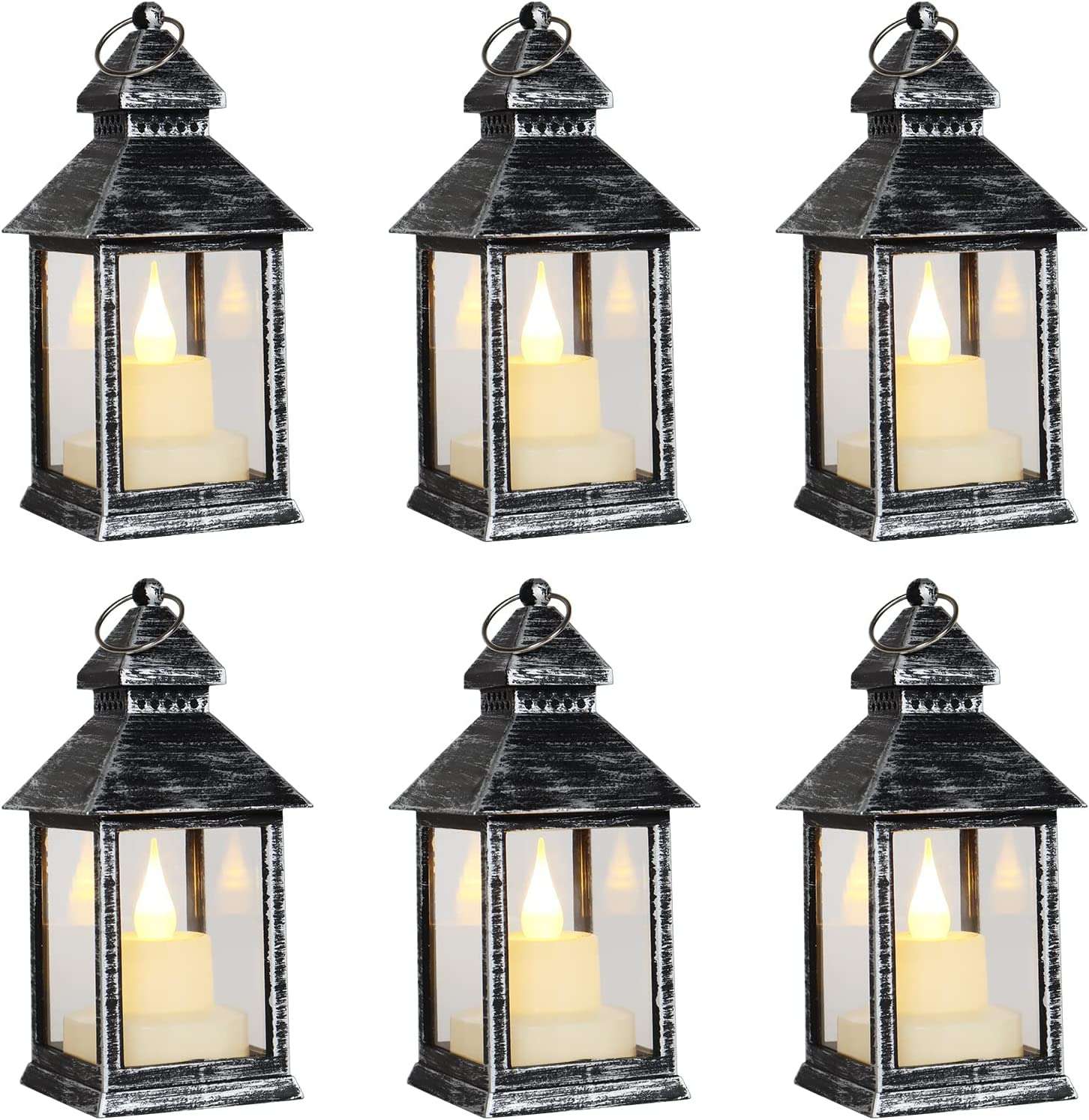 MARZIX Mini Lantern Christmas Halloween Lantern, Mini Lantern, LED Candle Small Lanterns, Indoor Outdoor Hanging Lanterns Decorative,Hanging Lantern Decorative Tea Light Holder Home Bedroom (12) 1