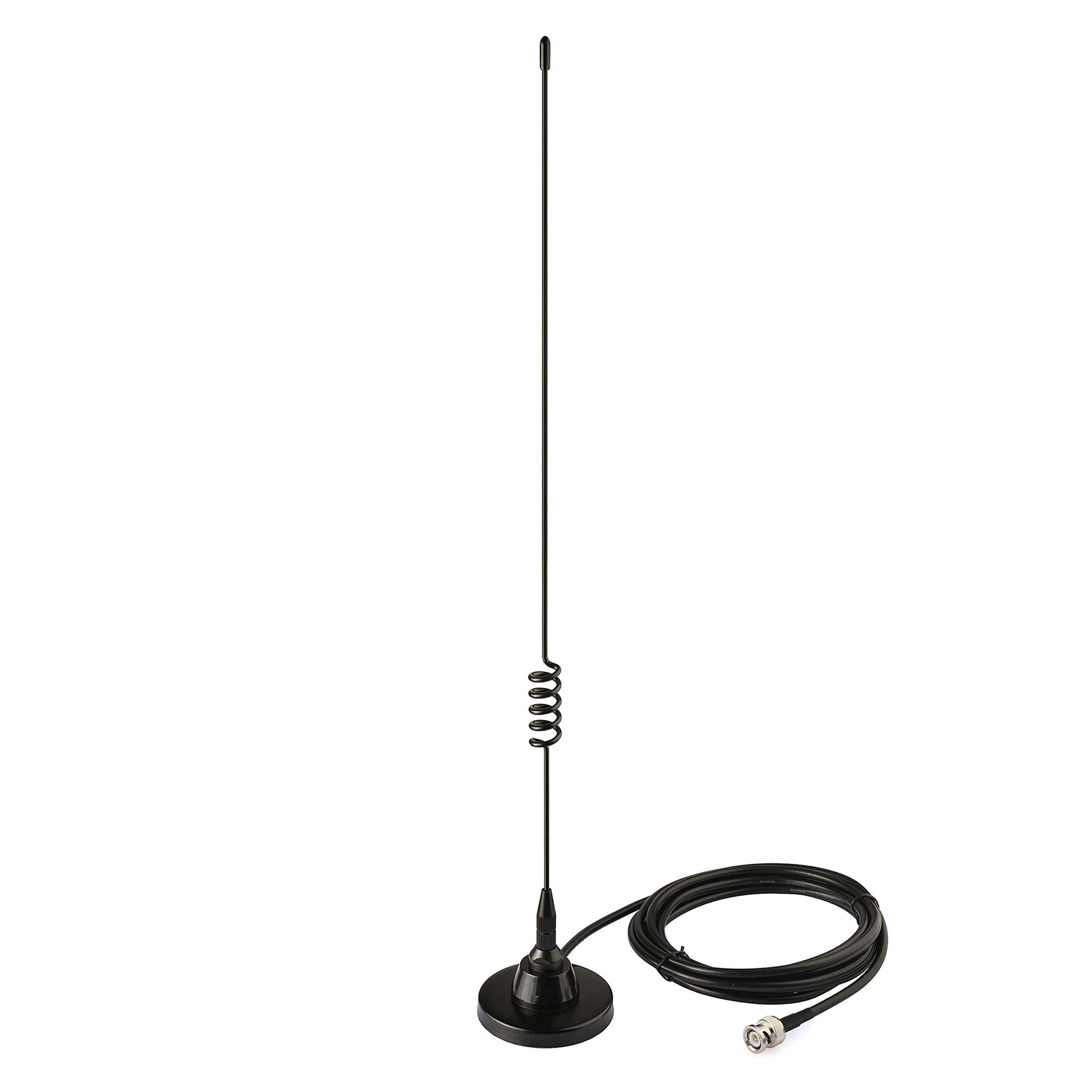 Bingfu HF VHF UHF Ham Amateur Mobile Radio Police Scanner Antenna Magnetic Base BNC Male Compatible with Uniden Bearcat Whistler Radio Shack Police Scanner 2