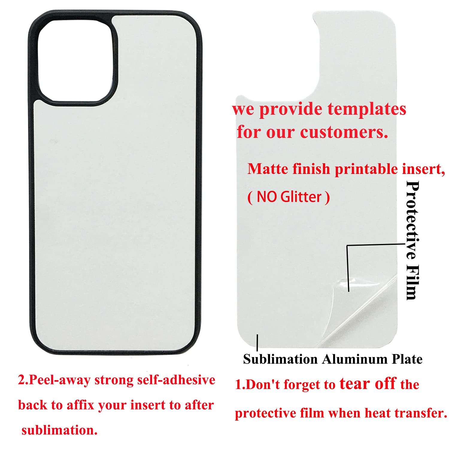 JUSTRY 5 PCS Sublimation Blanks 2D Phone Case Covers Soft Rubber Compatible with Apple iPhone 12/12 Pro, 6.1-Inch (2020), Blank Cell Phone Protective DIY Personalized Phone Case Matte Finish 4