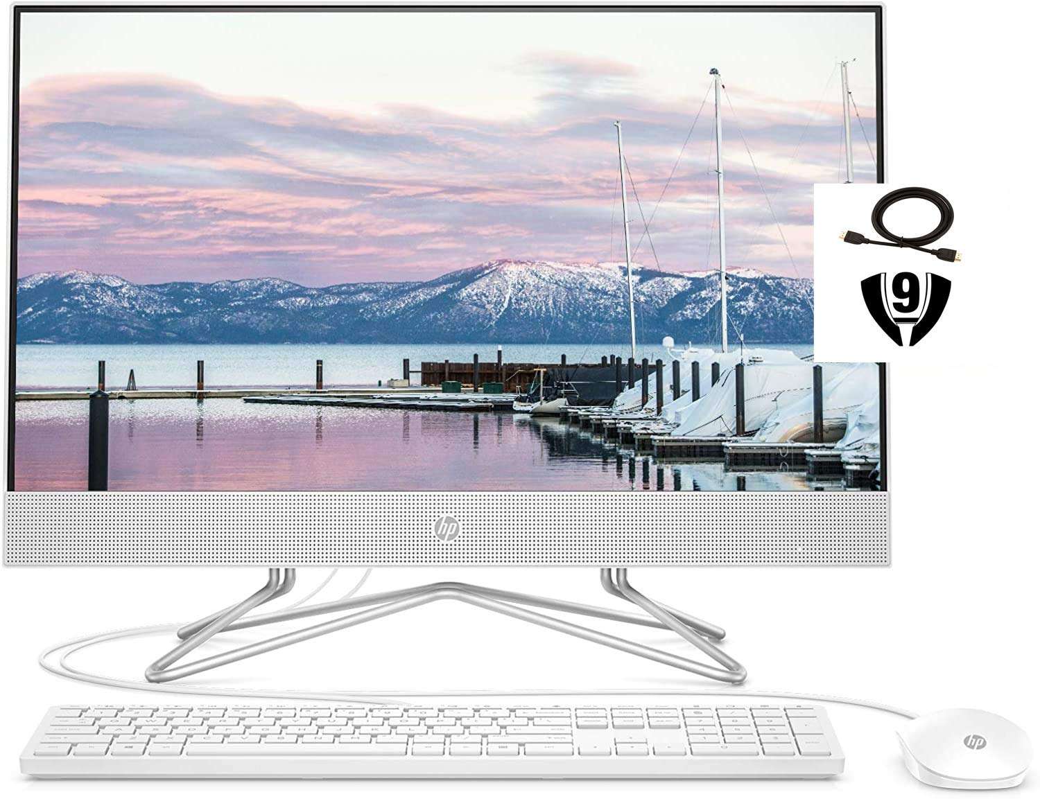 HP 24-inch All-in-One Desktop Computer, AMD Athlon Silver 3050U Processor, 8 GB RAM, 256GB SSD, DVD-Writer, Windows 10 Home(White) 2