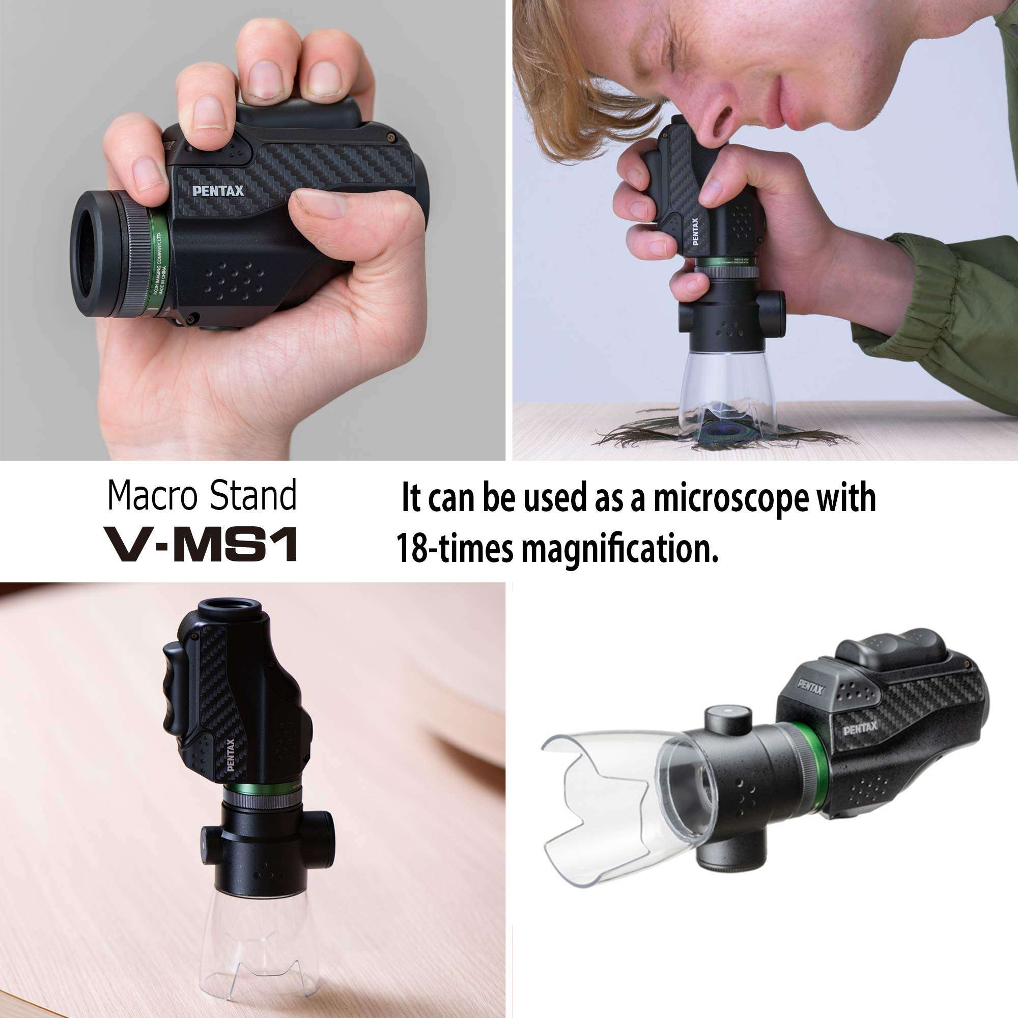 PENTAX V-MS1 Monocular Macro Stand with LED Light for PENTAX VM6X21 When Attached to The monocular, You can use it as a Microscope for 18x Magnification - Perfect for observing Microscopic Detail 3