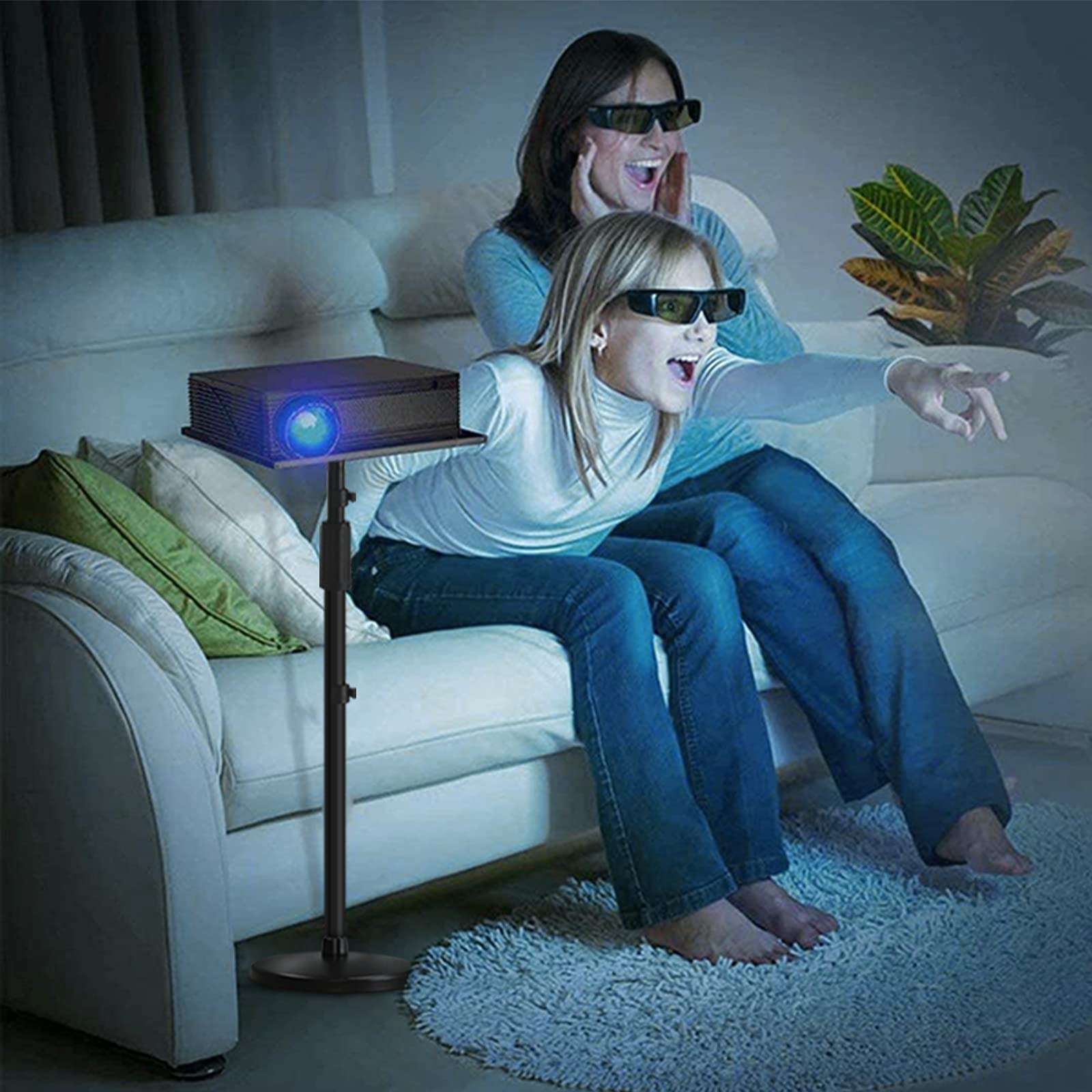 Drsn Projector Tripod Stand, Universal Laptop Tripod Floor Stand, Computer DJ Equipment Holder Mount- Adjustable Height 29.5 to 51.1 Inch, Perfect for Stage, Studio, Home & Office with Tray 5