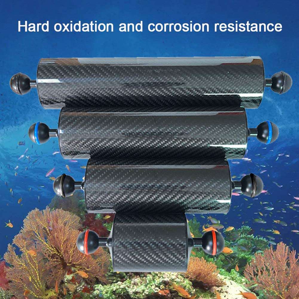 Underwater Photography Float Arm, Carbon Fiber Dual Balls Float Arm, Underwater Float Buoyancy Arm for Diving Camera Video Photography Light/Strobe Mounting 5