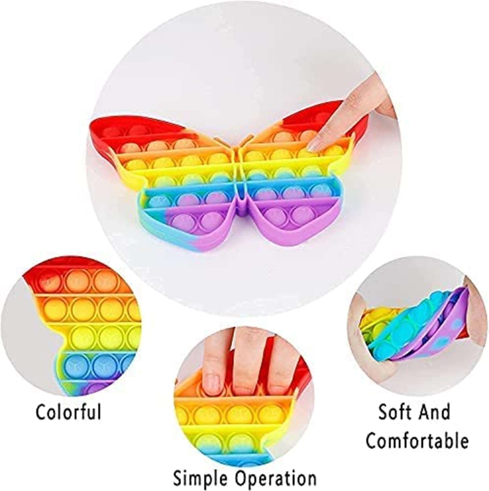 ATIPRIYA Pop it Fidget Toy, Silicone Pop it Fidget Toy Unicorn, Great Fidget Toy Gifts for Girls Boys Kids Adults (Multicolor and Random Shape ,Pack of 6) 4