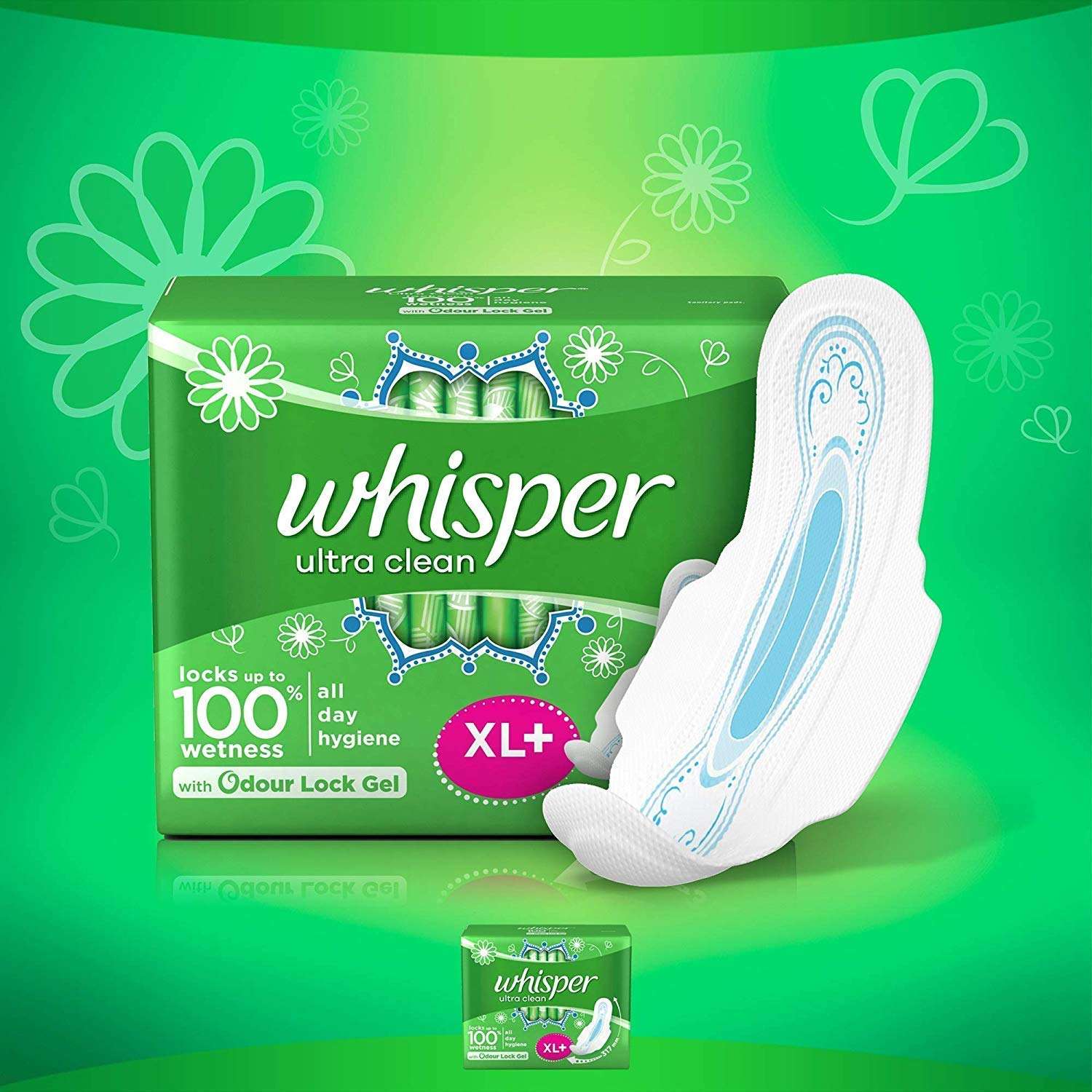 Whisper Ultra Clean XL with Odour Lock Gel Sanitary Napkins (120 Pads) 5