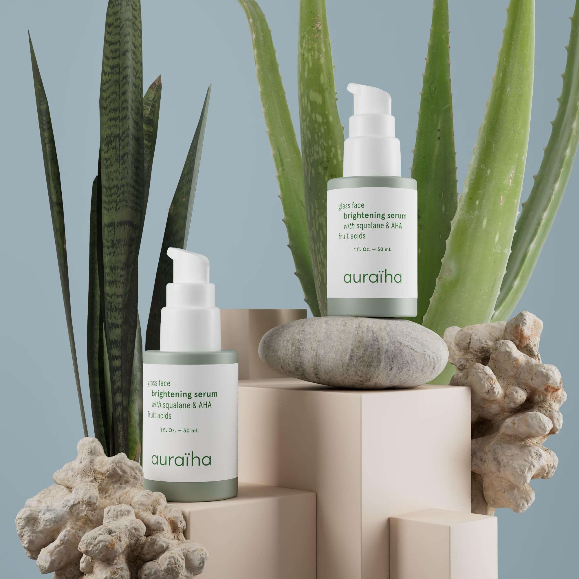Auraiha Glass Face Brightening Serum - With Squalane and AHA Fruit Acids - Suitable for Sensitive Skin - Vegan, Cruelty-Free, Sustainable - Skincare for a Radiant, Makeup-Free Glow 4