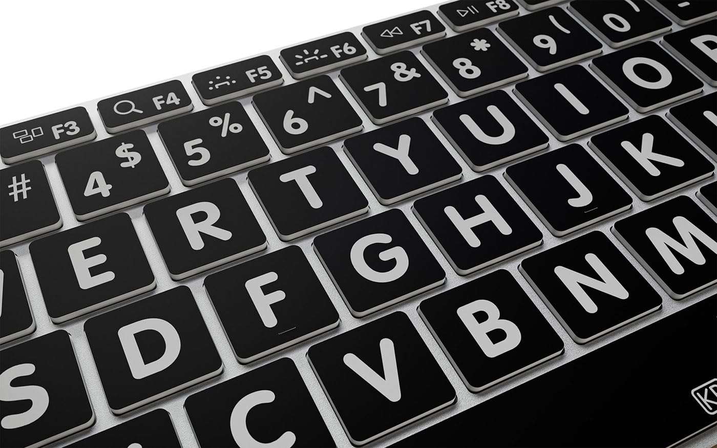 KB Covers Large Print Backlit Pro Aluminum Keyboard - macOS - US | High-Contrast Key Labels | Typing Visibility | Low-Light Workspaces Accessory 3