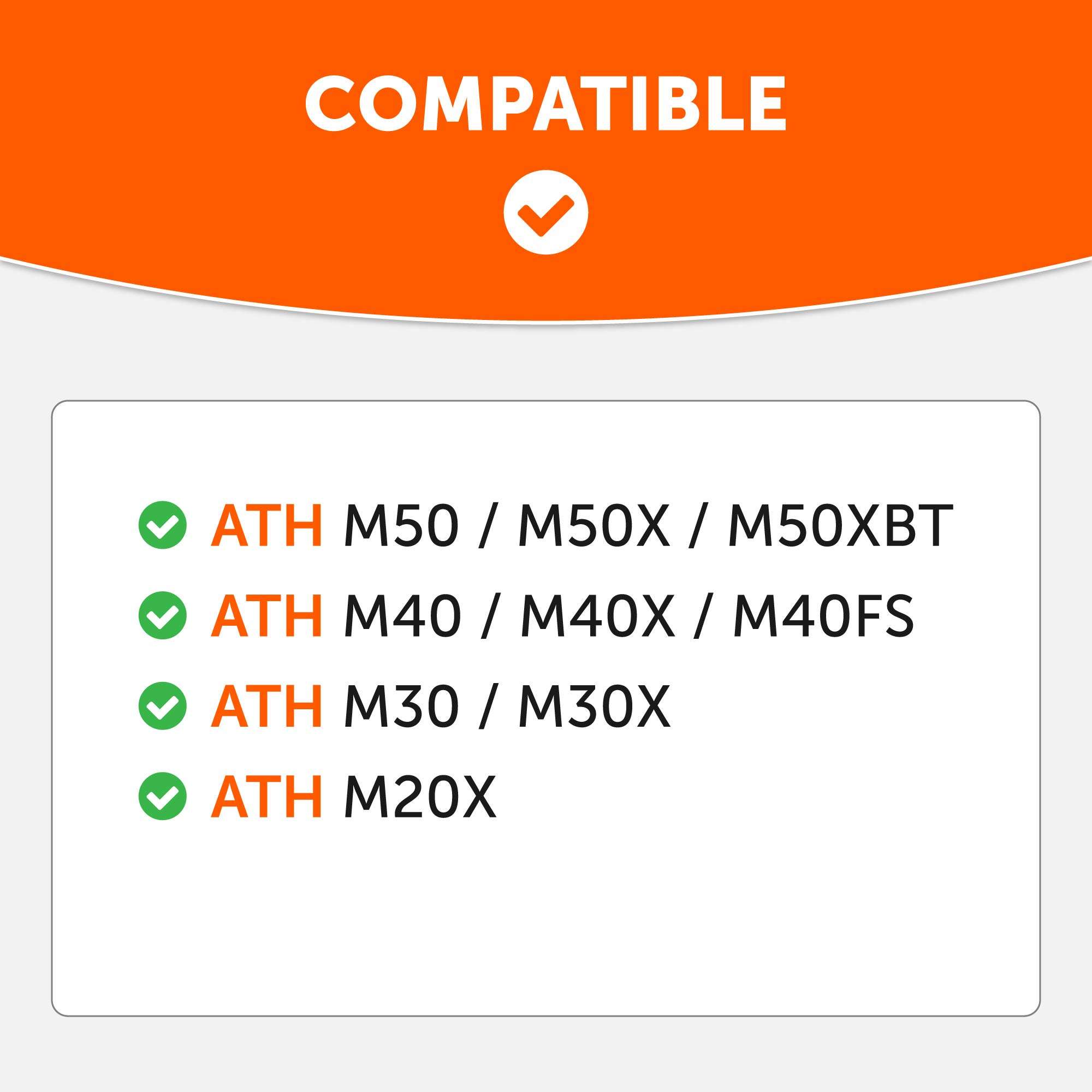 WC BandZ Protective Headphone Headband Cover for Audio Technica ATH M Series Headphones - Machine Washable, No More Flaking Leather - Compatible with M50X / M50XBT / M50 / M40X & More | (Black) 2