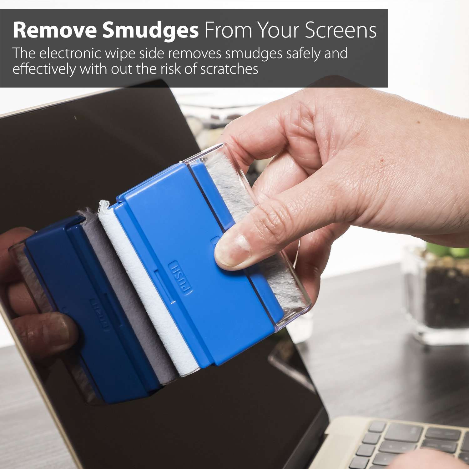 GreatShield Universal Screen Cleaning Kit, Microfiber Cloth + 2 Sided Brush + Non-Streak Solution Spray [for TV, Laptops, PC Monitors, Smartphones, Tablets, Camera, Keyboard and Other Electronics] 6