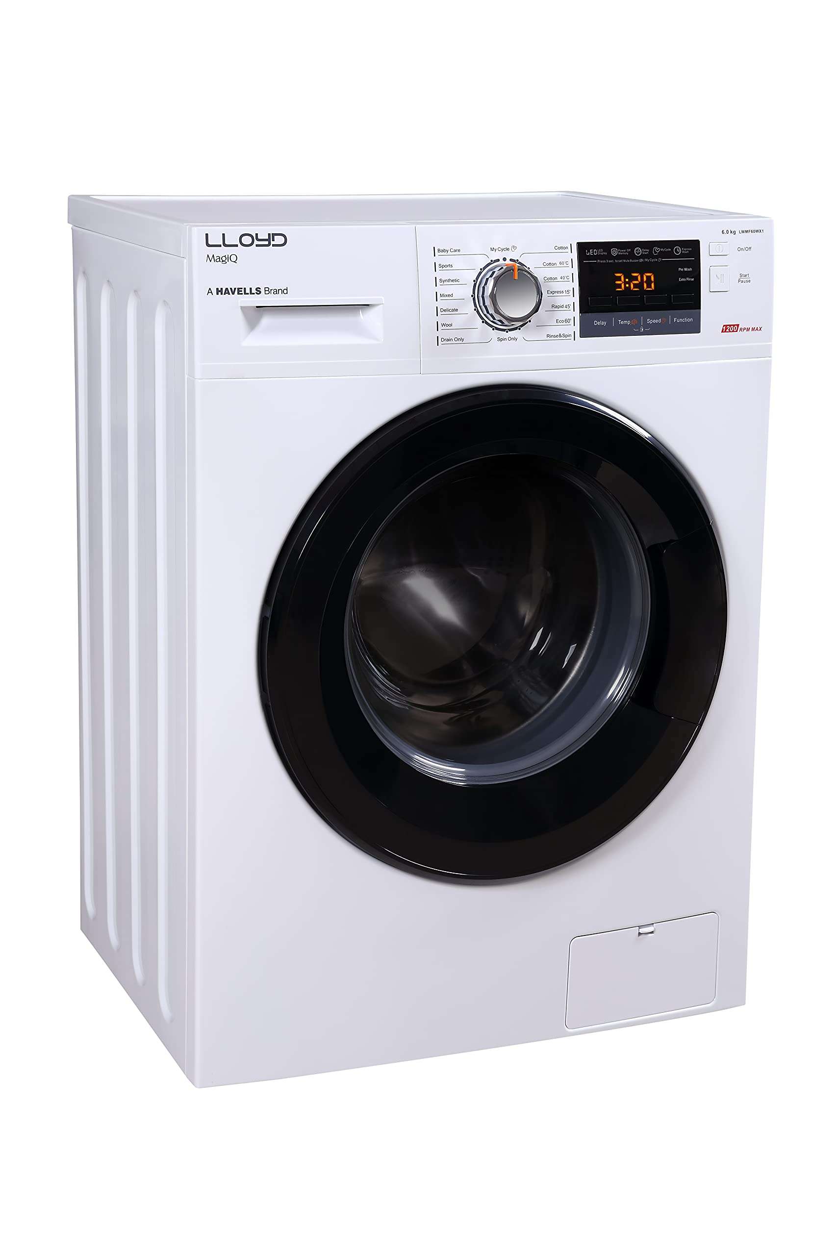 Havells-Lloyd 6 Kg Fully automatic Front Load Washing Machine (LWMF60WX1 White, 90° Self Clean) 3