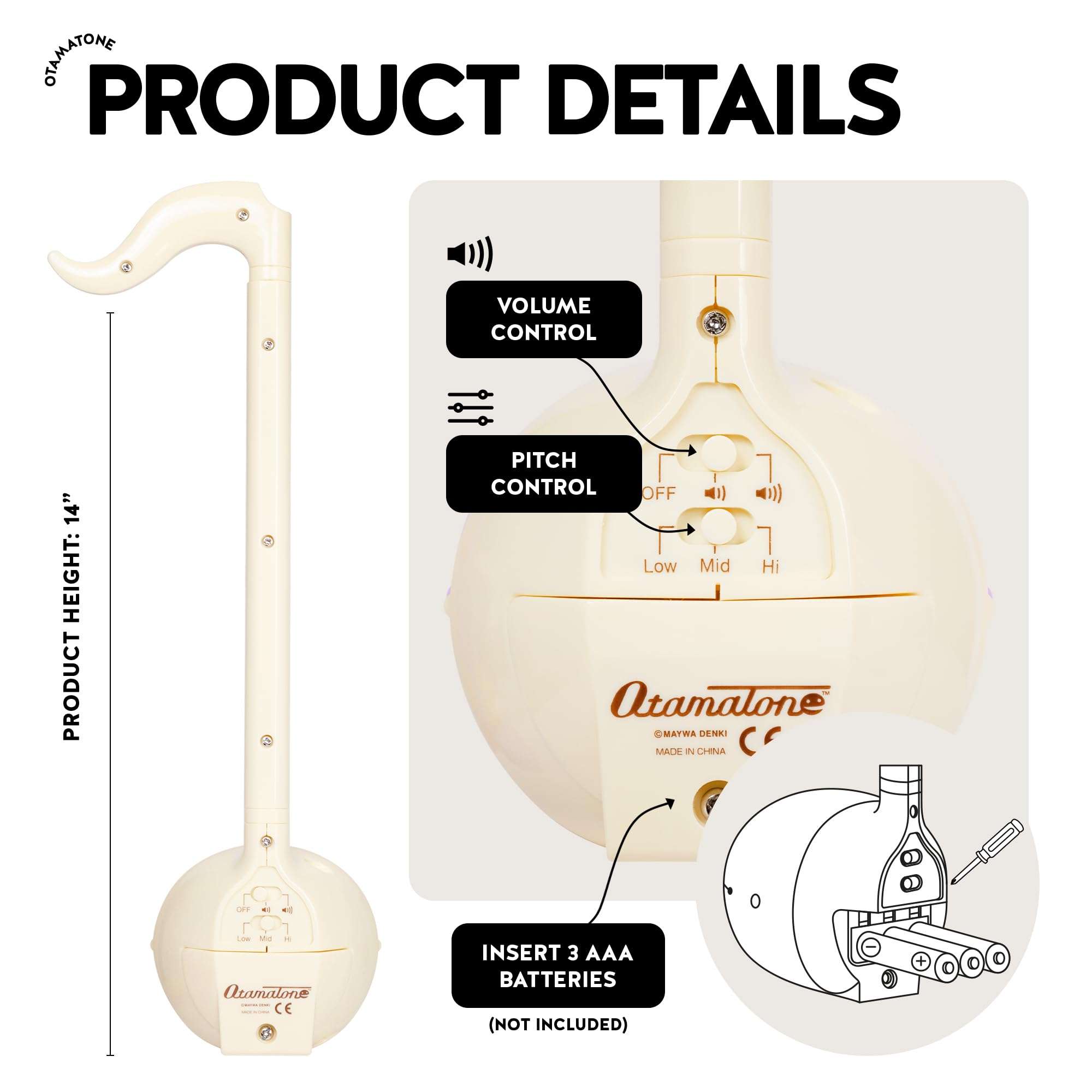 Otamatone Japanese Electronic Musical Instrument Portable Music Synthesizer from Japan by Maywa Denki Studio Award Winning, Educational Fun Gift for Children, Teens & Adults - Butter 5