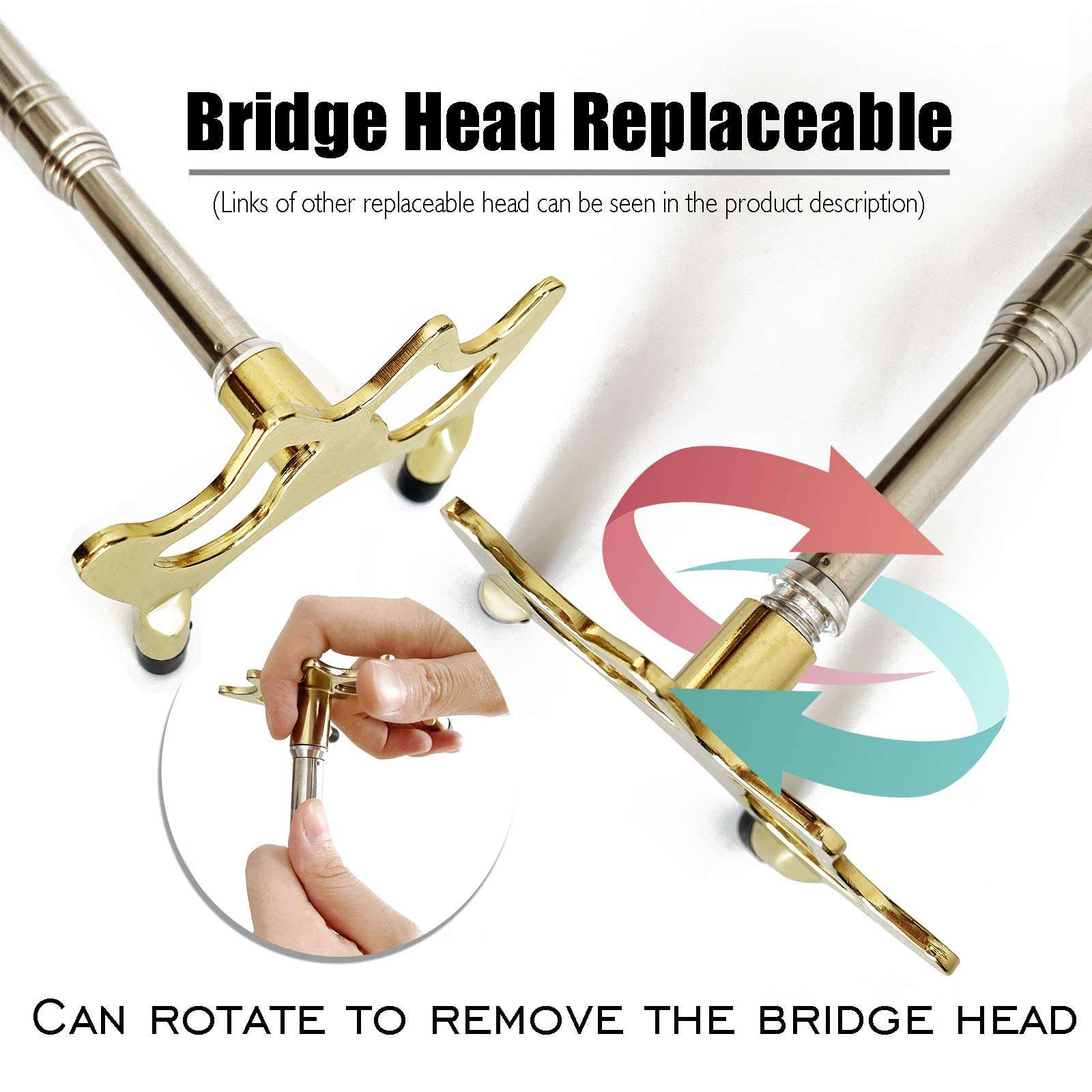 Tai ba cues Retractable Billiards Pool Cue Stick Bridge with 3 Replaceable Brass Bridge Head, Billiards Pool Cue Accessory 3