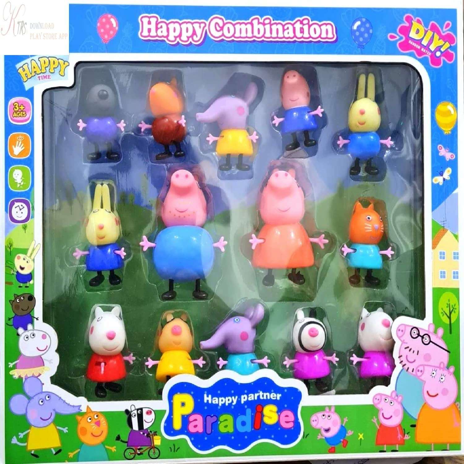 KTRS Enterprise Pig Family Set Best Gift for Kids - Pig, George, Daddy Pig, Mommy Pig, Granny Pig, Grandpa Pig and Many More (Pig 14 Piece) 4