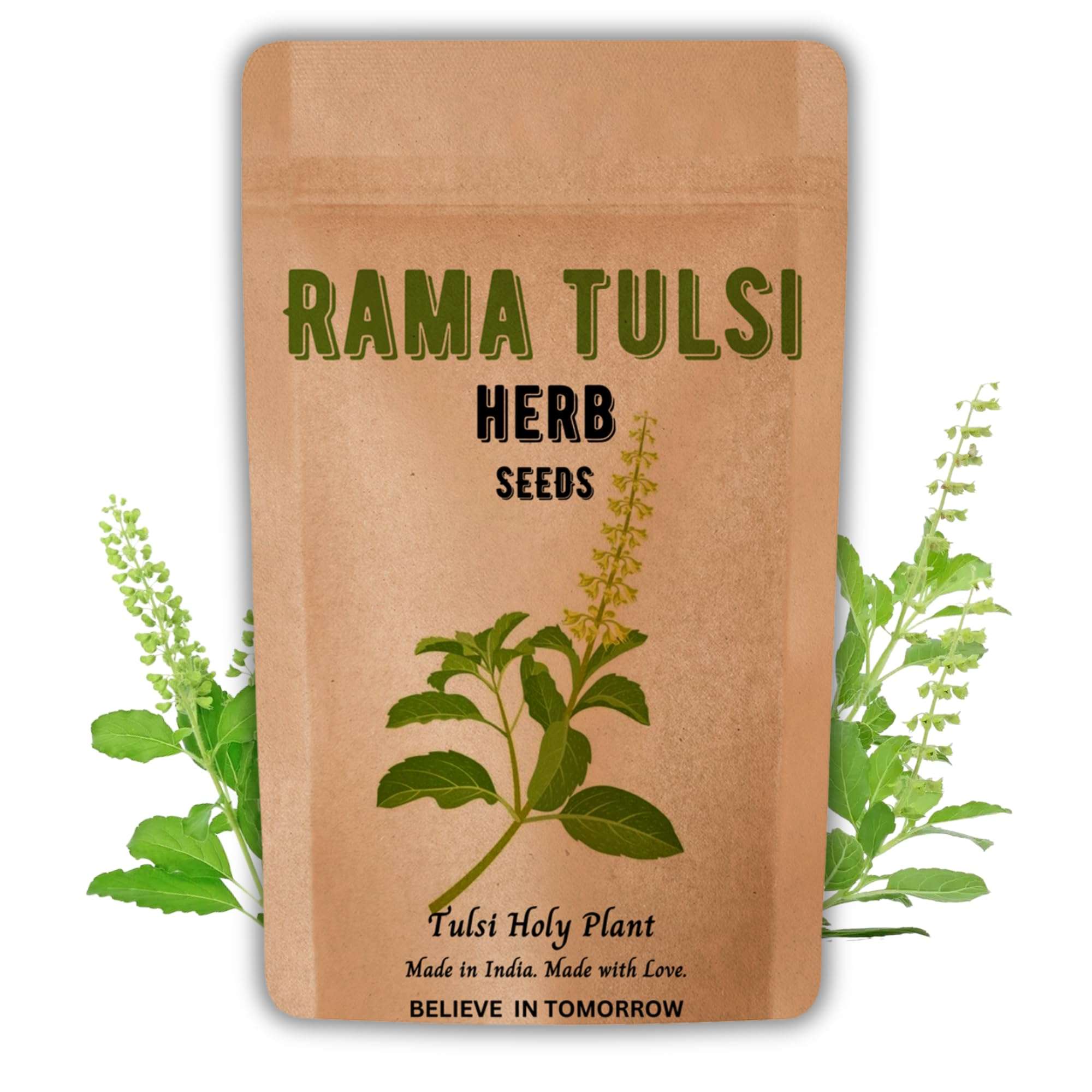 Rama & Shyama Tulsi Seeds for Planting | Tulsi Holi Plant Seeds for Gardening | Indian Tulsi Plant Seeds for Home Gardening & Planting Pack of 2 3