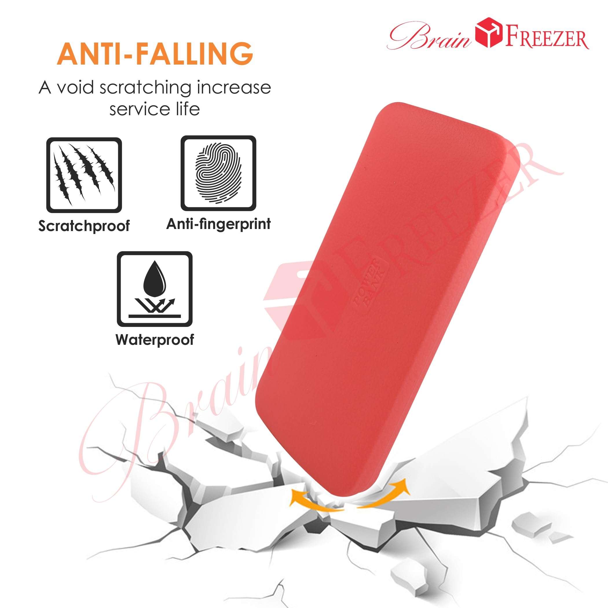 Brain Freezer Silicon Soft Cover Case Compatible with Redmi Power Bank 10000 mAh (Pink) [Device Not Included] 6