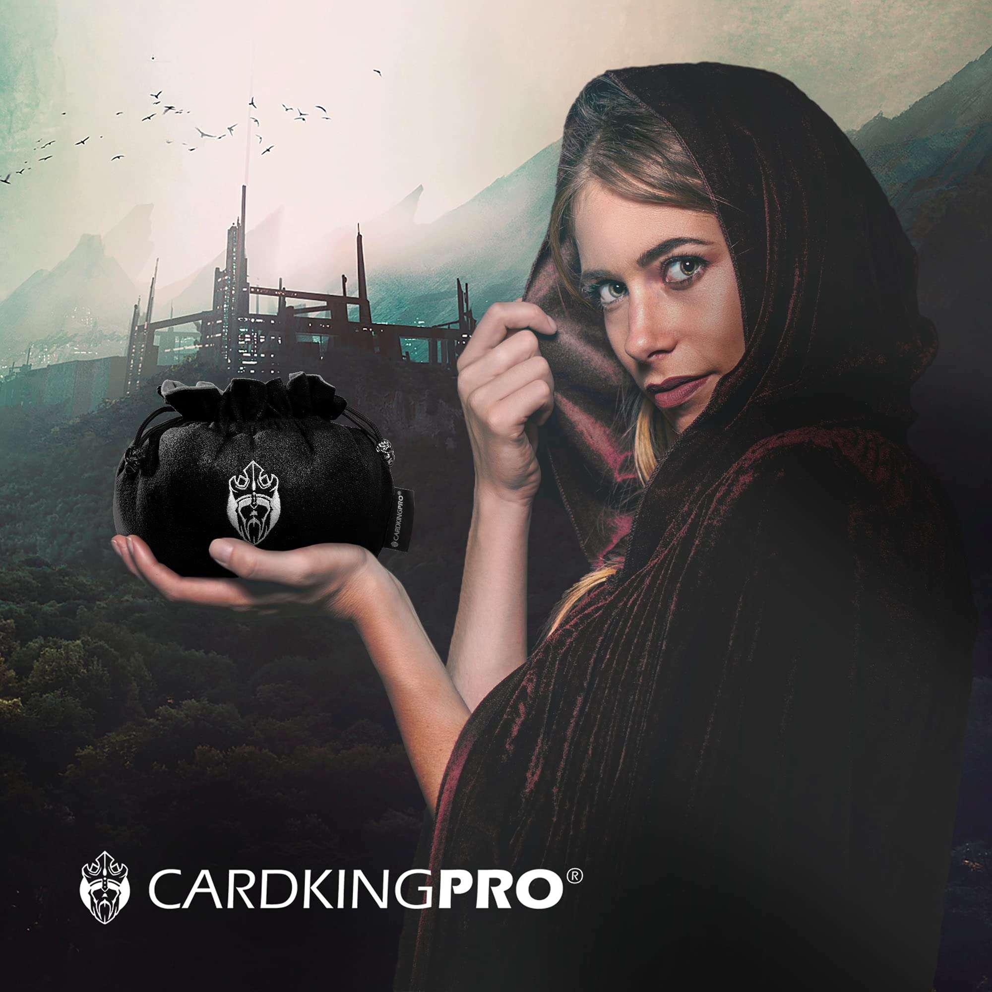 CardKingPro Immense Dice Bags with Pockets - Black - Capacity 150+ Dice - Great Organizer for Dice Hoarders, Perfect For Dungeons and Dragons [Patented Design] 4