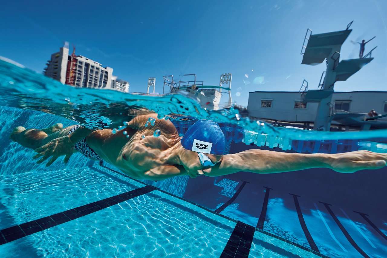 Arena Unisex Adult Logo Molded Silicone Training Swim Cap for Intensive Swimming Reduced Drag Durable Wrinkle Free Fit, Black 6