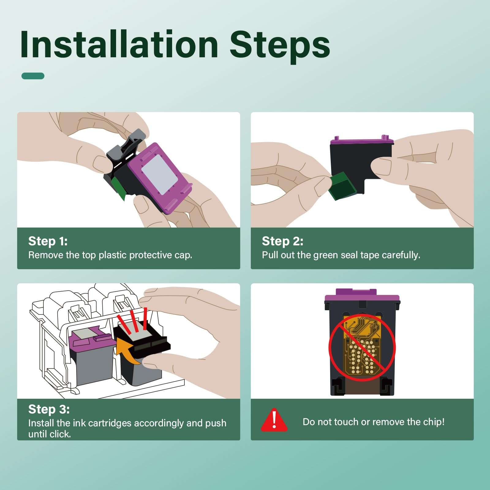 63 63XL Black Ink Cartridge Replacement for HP63XL Ink 63 XL for HP Envy 4520 OfficeJet 3830 4650 5255 5258 5200 4655 4512 DeskJet 1112 3630 2130 2132 3632 Printer 2-Pack 5