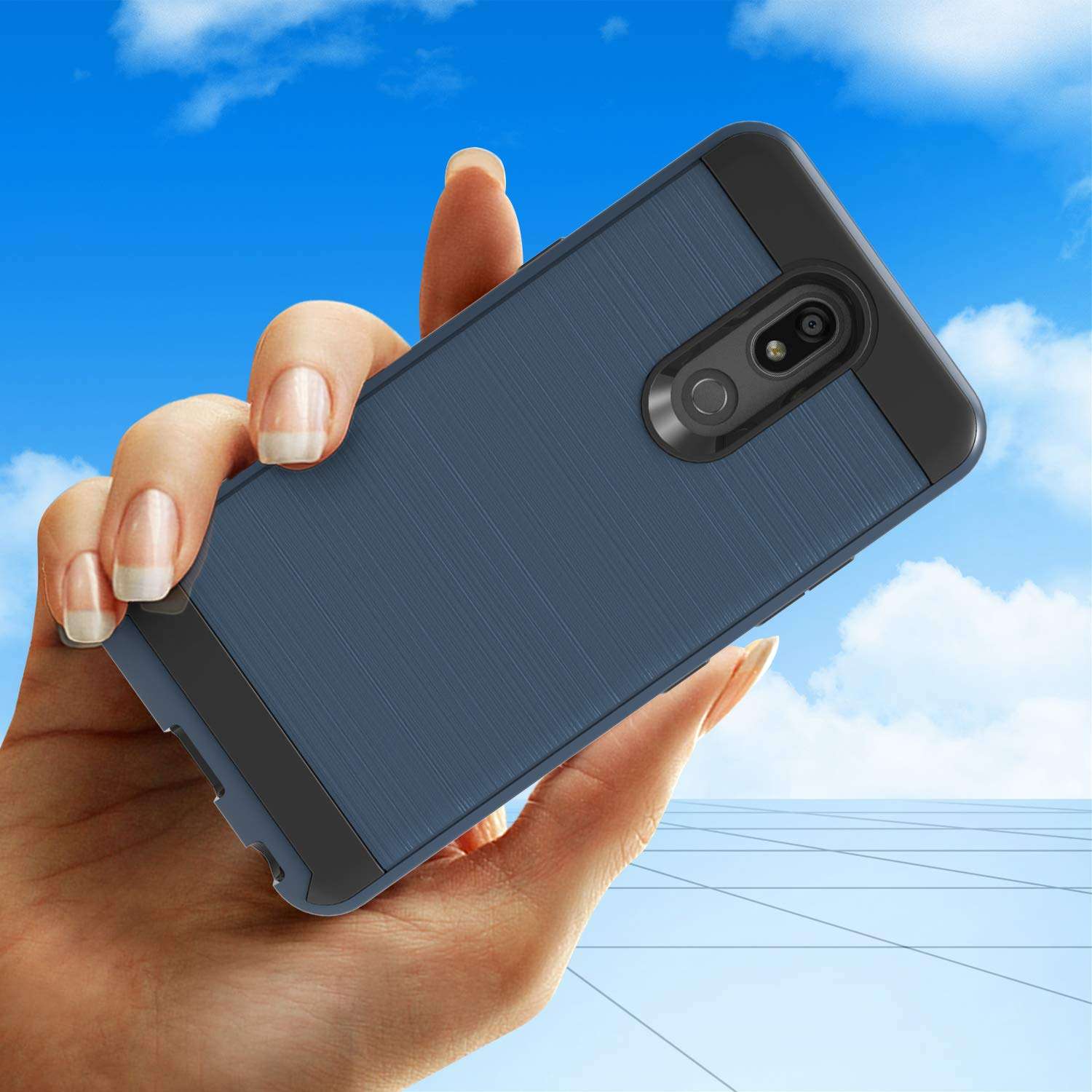 Wtiaw Compatible with LG K40 Case,LG K12 Plus Case,LG X4 2019 Case,LG Solo LTE/LMX420/Solo LTE L423DL/Solo/K12+/ LG Xpression Plus 2/Harmony 3 Cases,Brushed Metal Texture Case for LG K40-CL Metal Slate 6