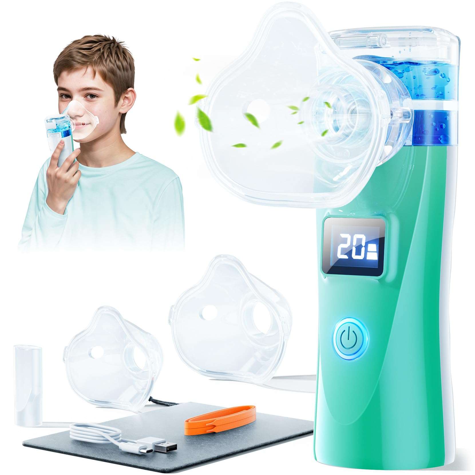 Dornvap Nebulizer, Portable Nebulizer Machine for Kids and Adults, Nebulizer Machine,The USB Rechargeable Handheld steam Inhaler Great for Travel, Office & Home Analysis