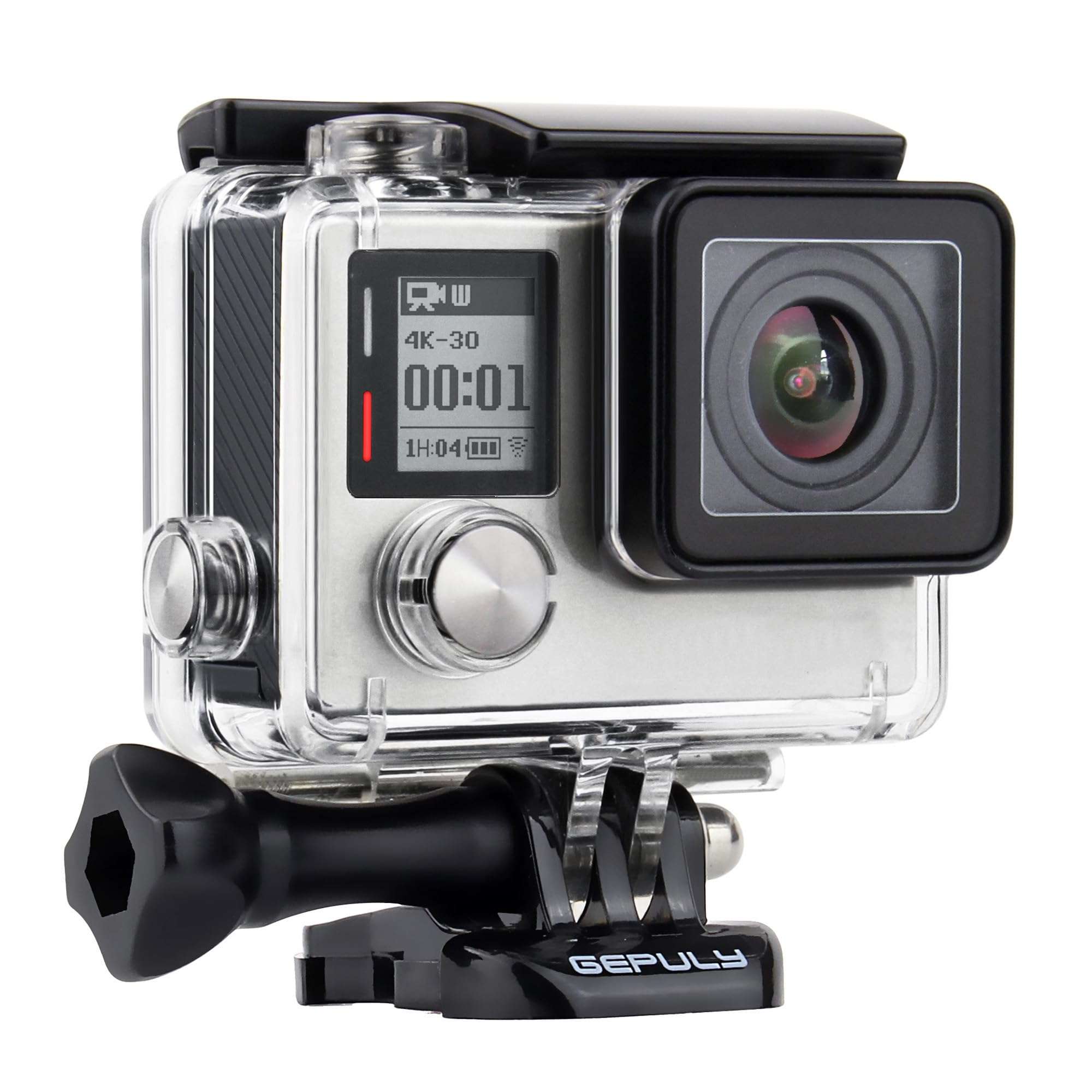 GEPULY Waterproof Housing Case for GoPro Hero 4 Black, Hero 4 Silver, Hero 3+, Hero 3 Underwater Photography - Waterproof Up to 131 ft (40M) - with Quick Release Mount, Thumb Screw 1