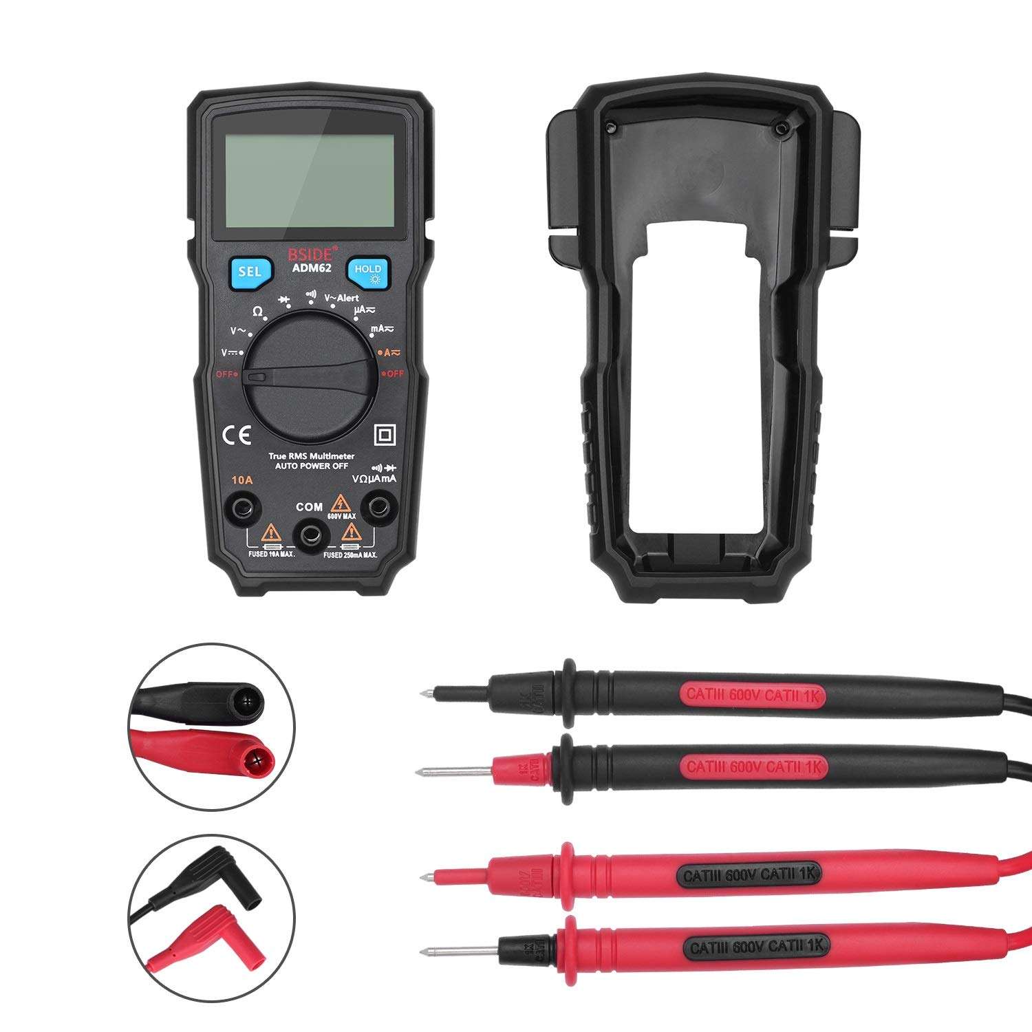 KOVOSCJ Handheld Tester ADM66 Handheld Multimeter, 6000 Counts True RMS Meter AC DC AAA Battery LCD Display Automatic Shutdown Meter Multifunctional Digital Tester 1