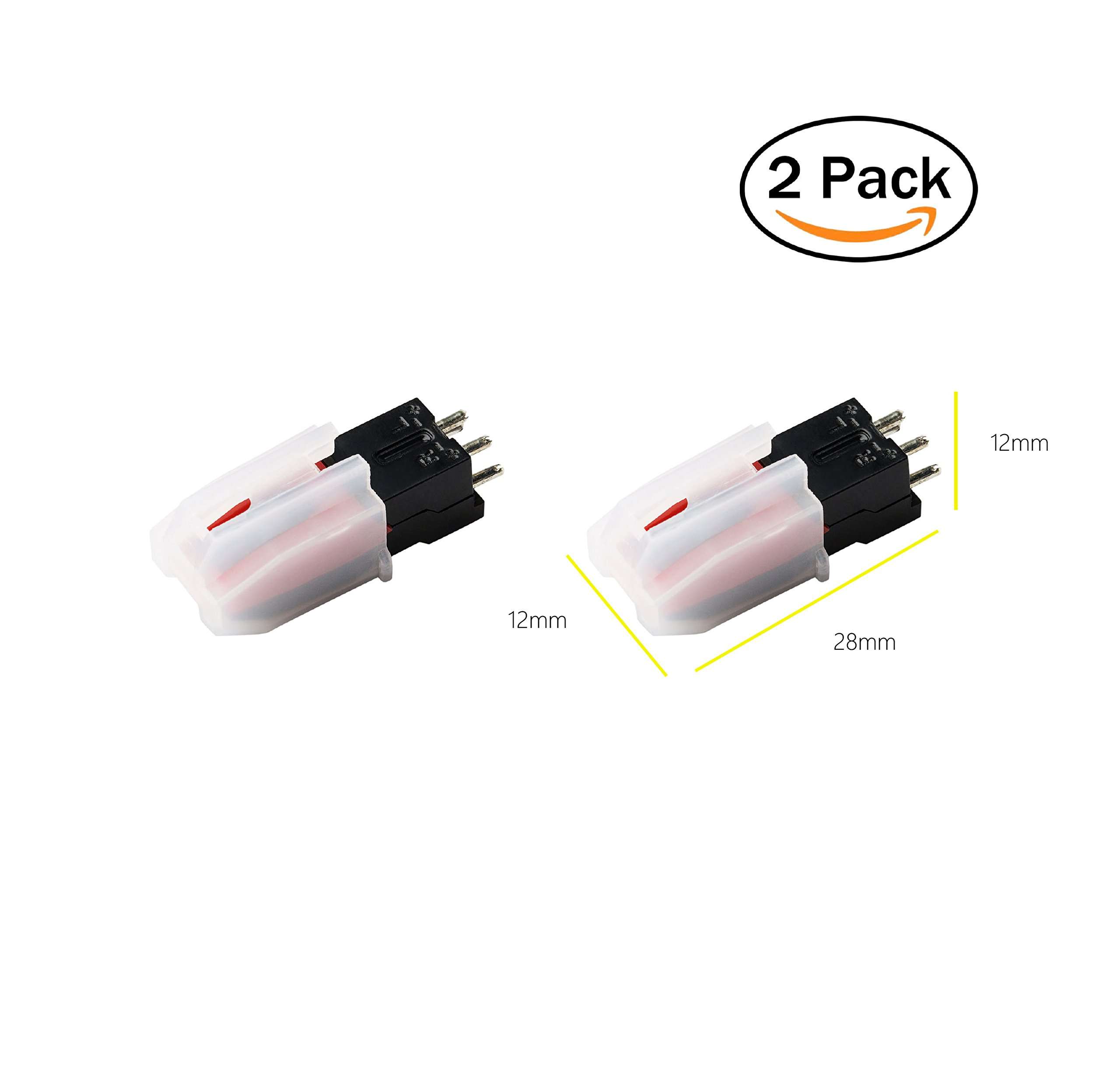 MyWave Vinyl Record Player Turntable Cartridge Universal Replacement Stylus Needles for Crosley Ion Jensen 1byone Phonograph with Pack of 2 2
