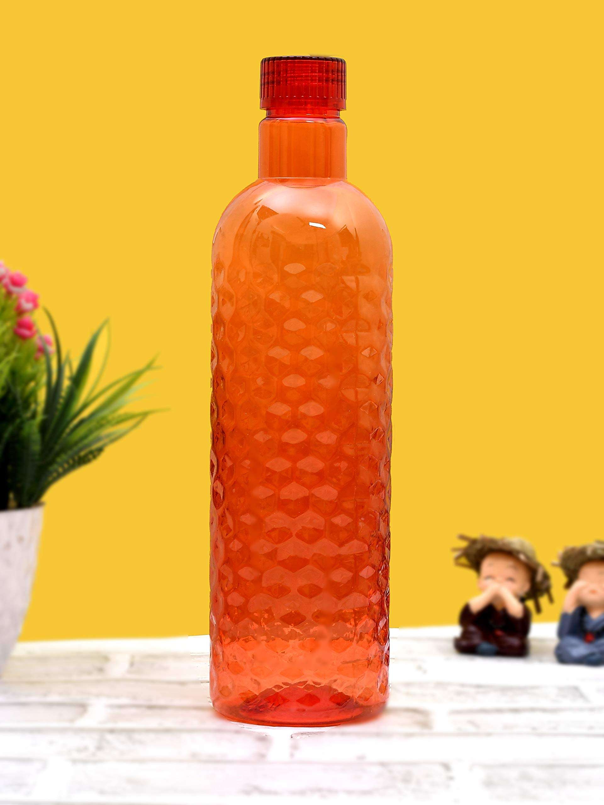 Kuber Industries Plastic 6 Pieces Hammer Fridge Water Bottle Set with Lid (1000ml, Red)-KUBMART386 3