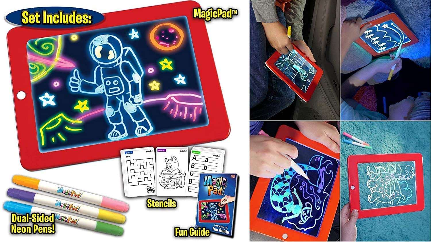 Neerja Enterprise Magic Sketch Portable Drawing Pad | Light Up LED Glow Board 3