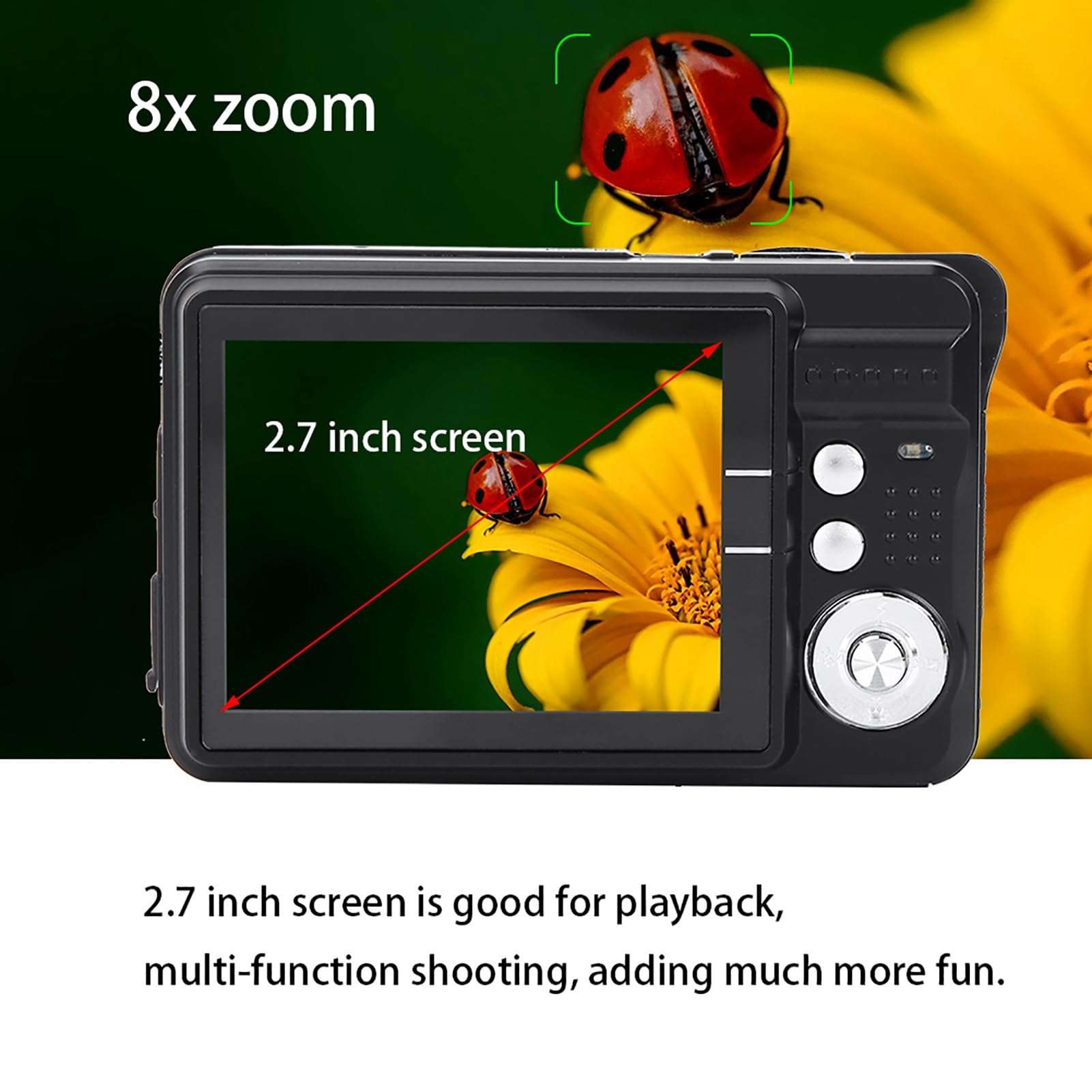 Kids Camera Toys, 2.7 Inch Kids Digital Camera with Battery Children Digital Video Camcorder Camera Selfie Camera for Kids(Black) 5