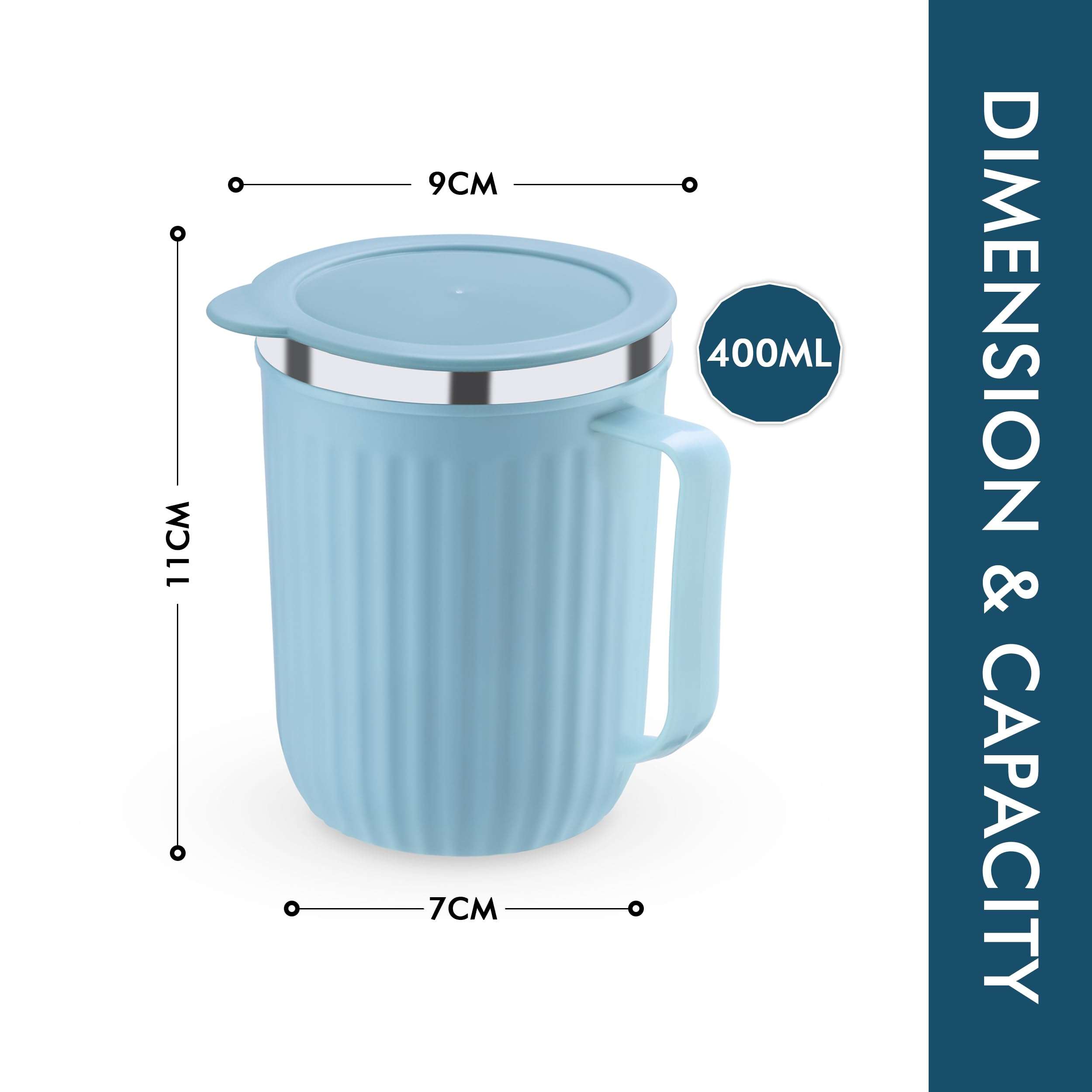 Trueware Frost Unbreakable 400 ml Mugs with Cap Stainless Steel Plastic Covered Travel Mug with lid for Tea, Coffee, Milk (Brown) 4