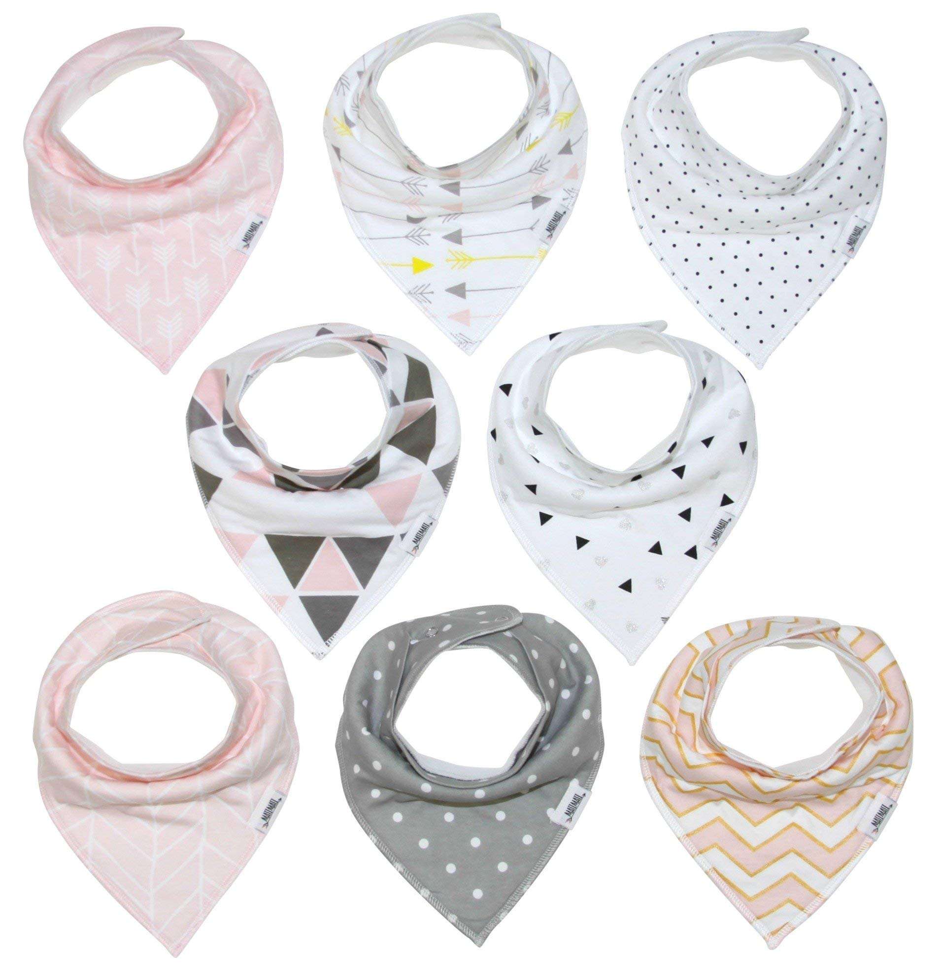 Baby Bandana Bibs | Teething Bibs For Baby Girls, Newborns, Set of 8 Baby Bibs 1